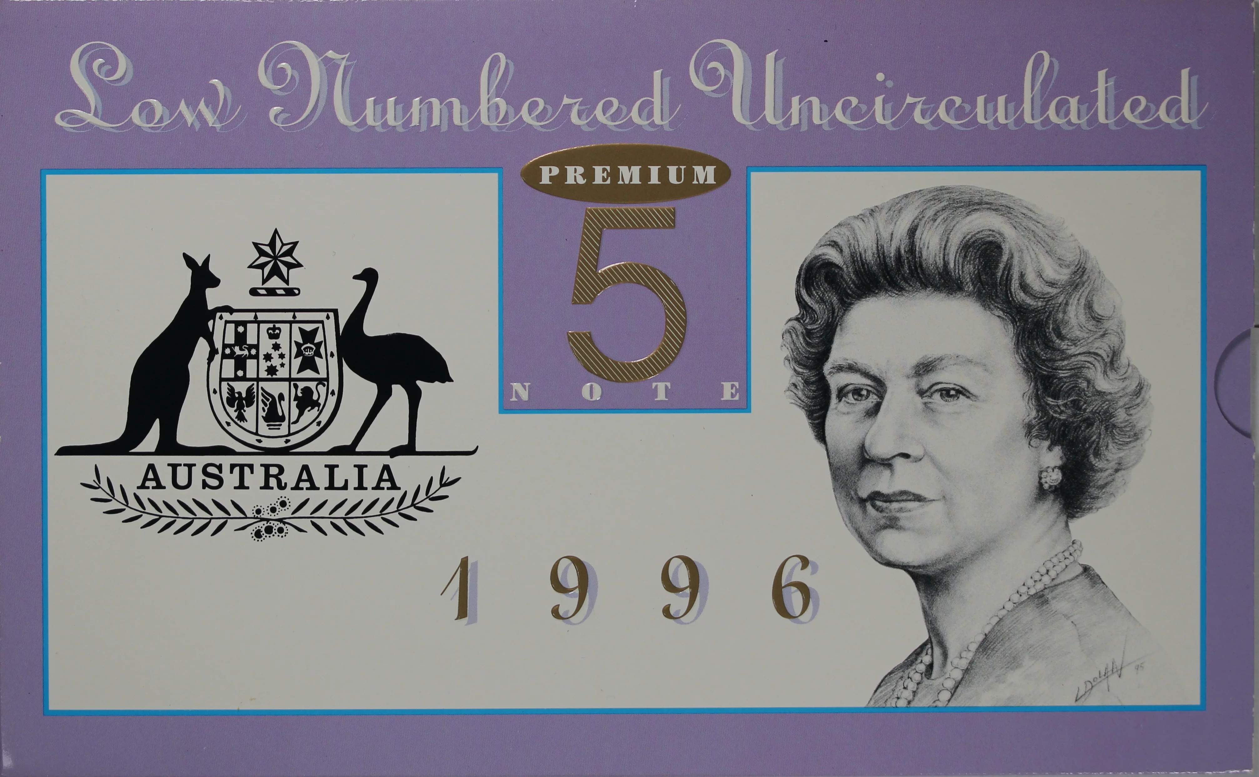 1996 $5 ,10, 20, 50 Banknotes In Matching Premium Low Red Numbered NPA Folders