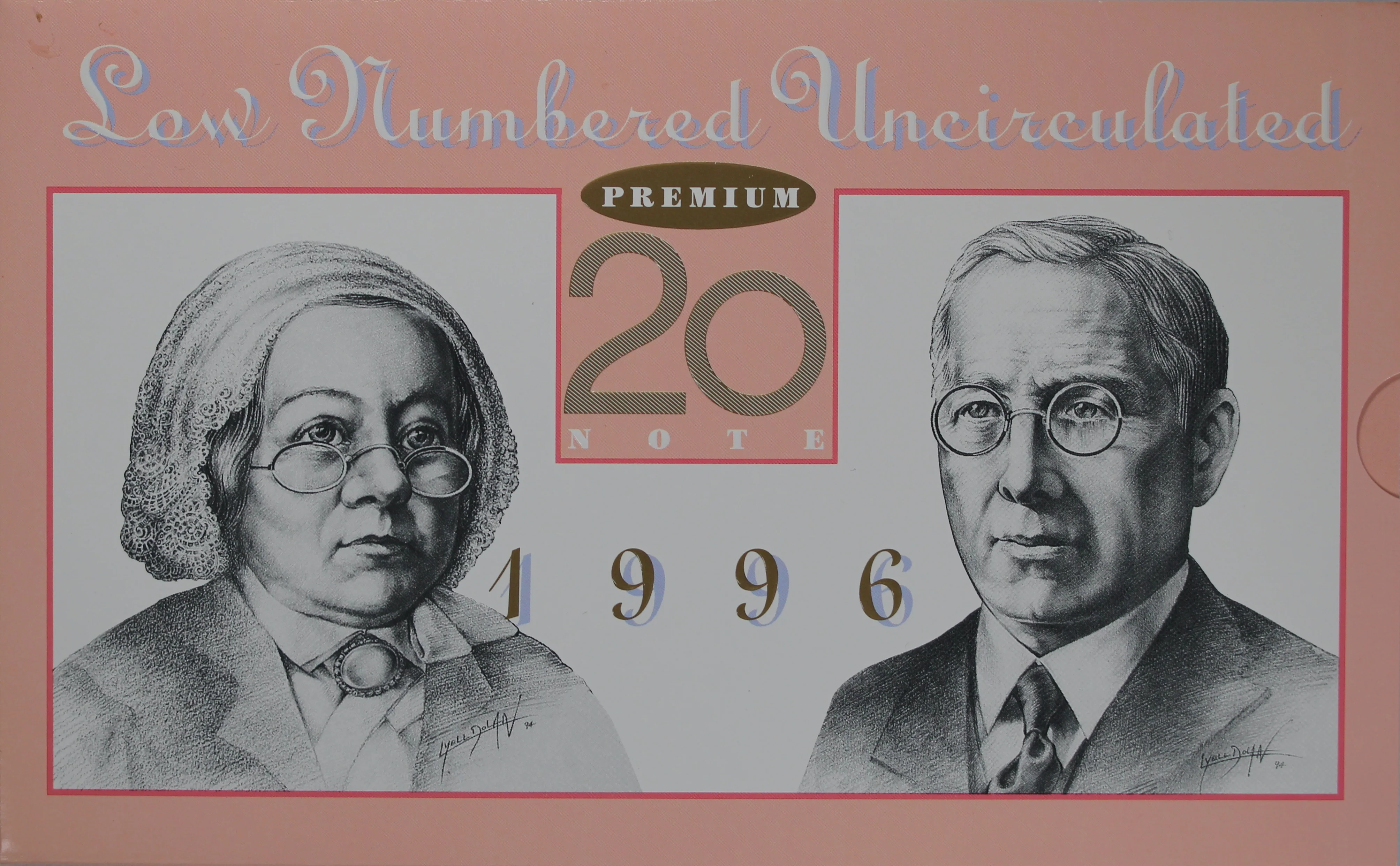 1996 $5 ,10, 20, 50 Banknotes In Matching Premium Low Red Numbered NPA Folders - Image 5