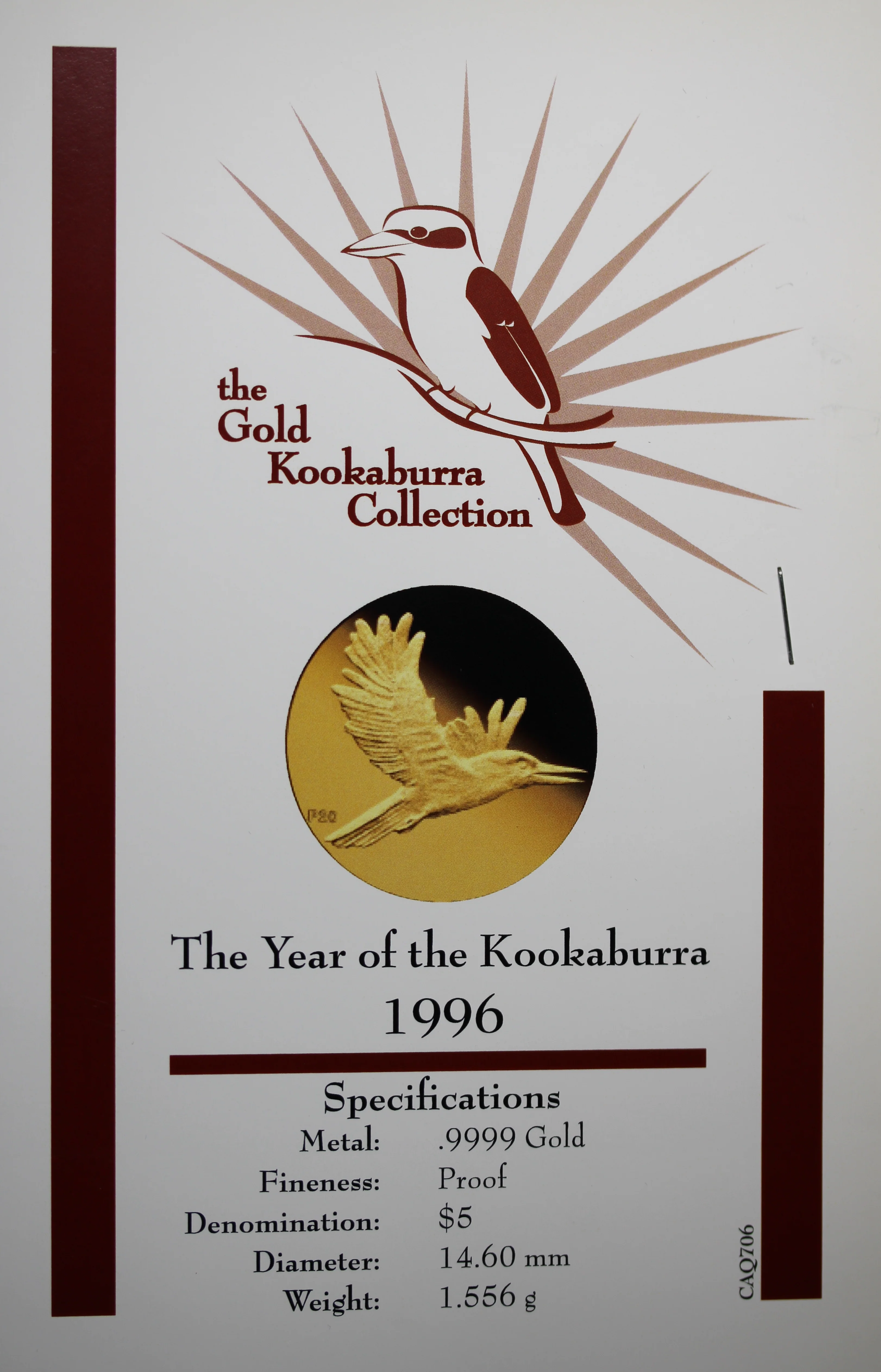 1996 Australia 1/20oz Gold Kookaburra Coin - Image 2