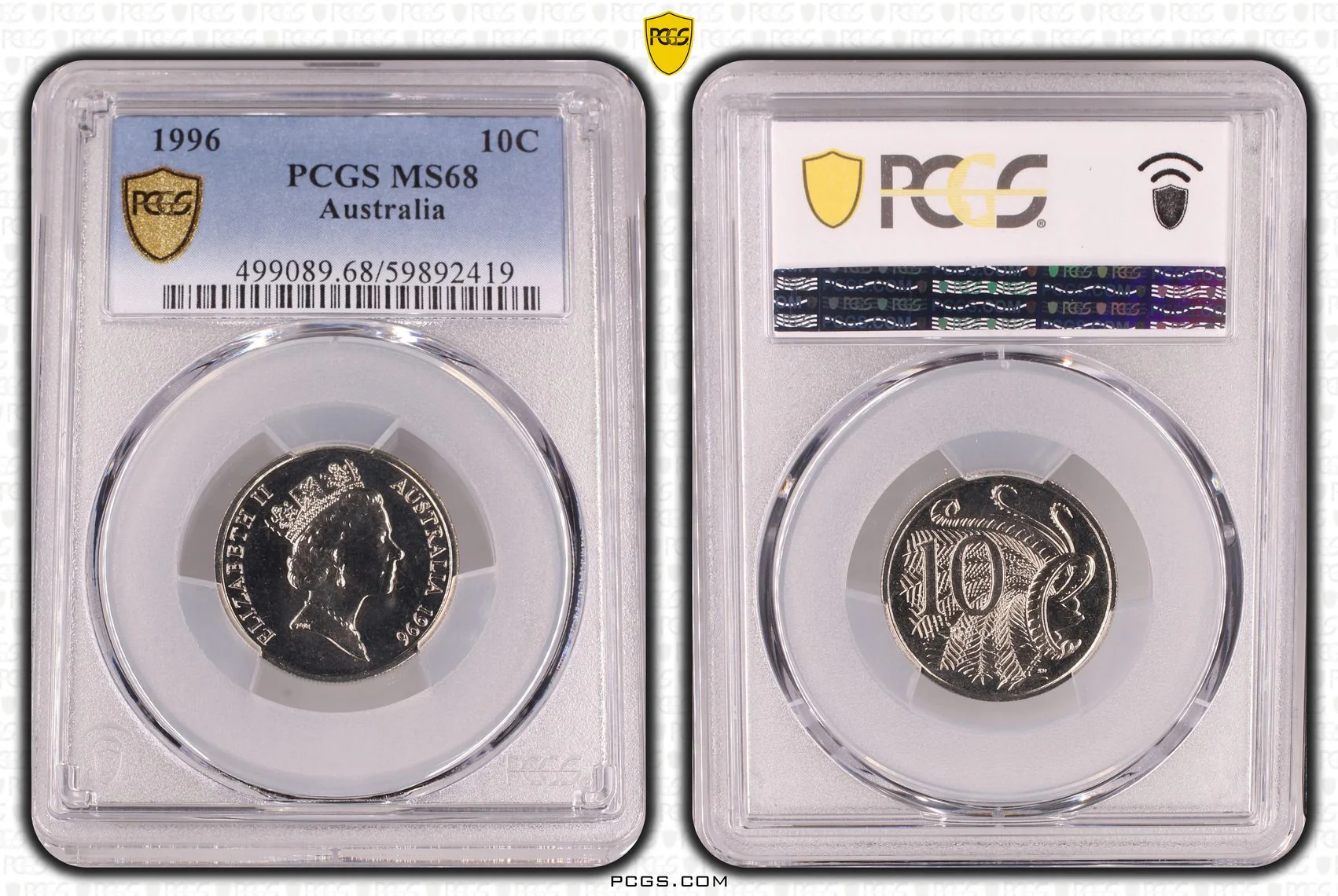 1996 Australia 10 Cent Coin MS68