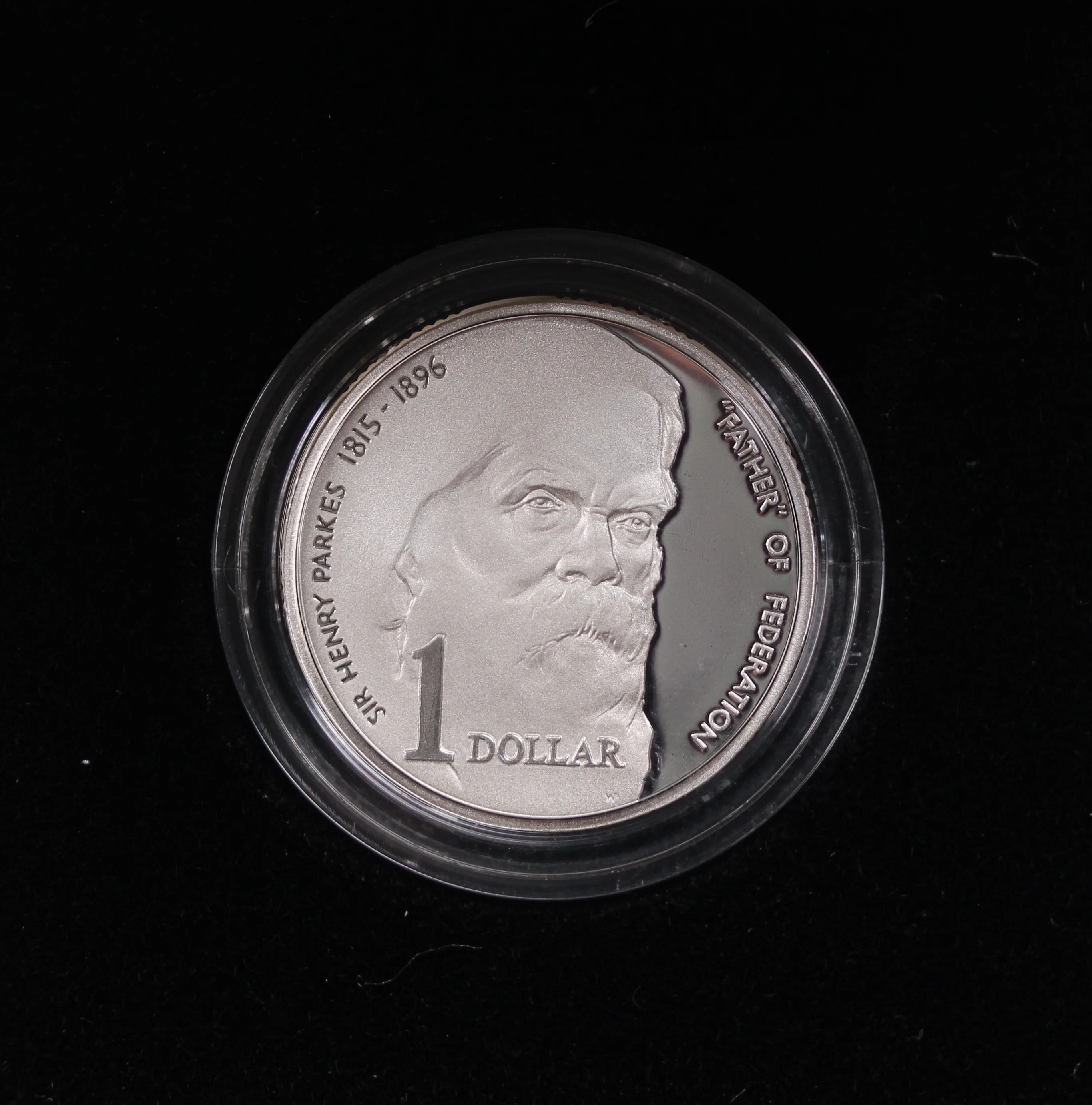 1996 Sterling Silver $1 Proof Henry Parkes Proof Coin - Image 2