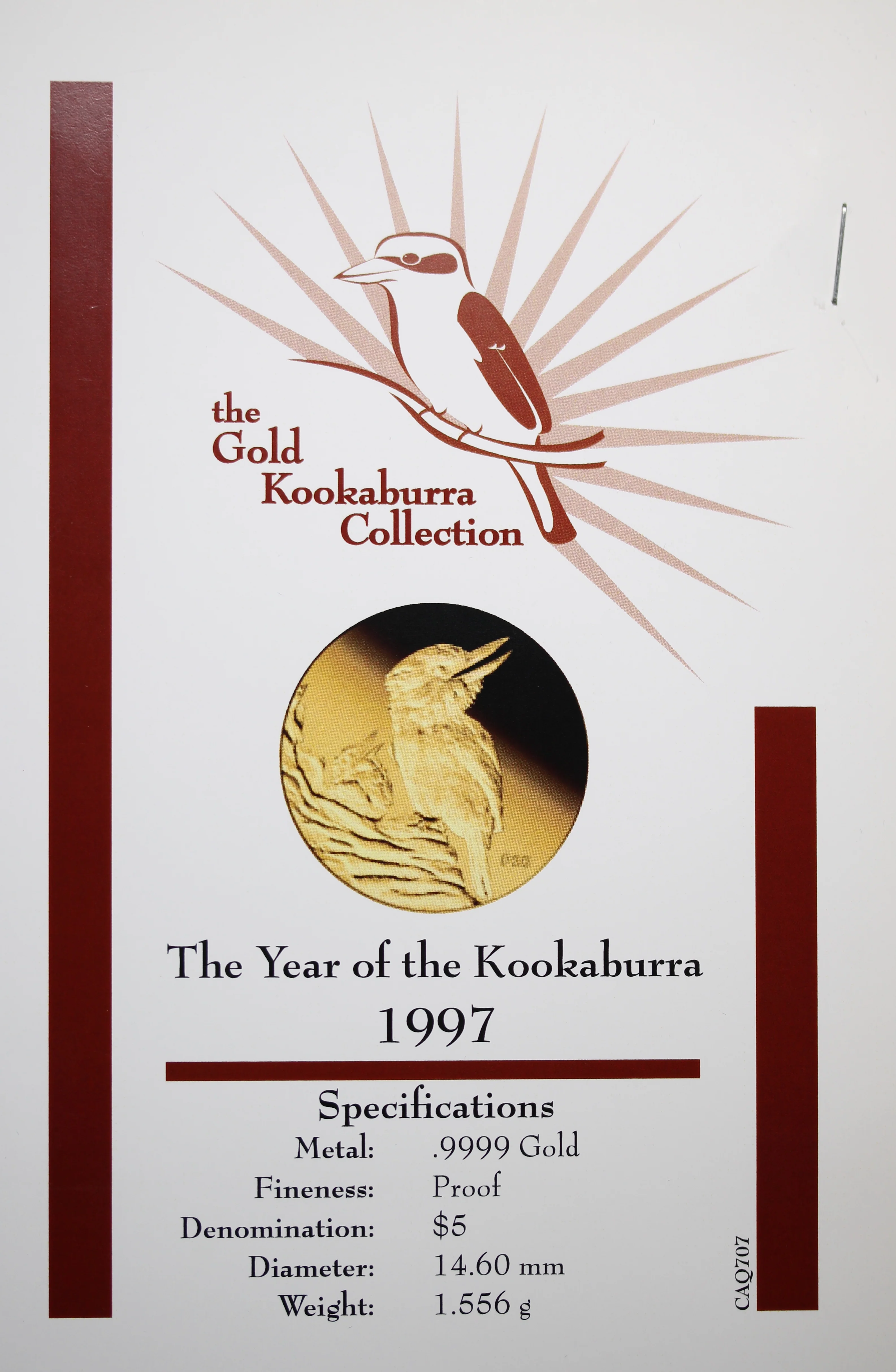 1997 Australia 1/20oz Gold Kookaburra Coin - Image 2