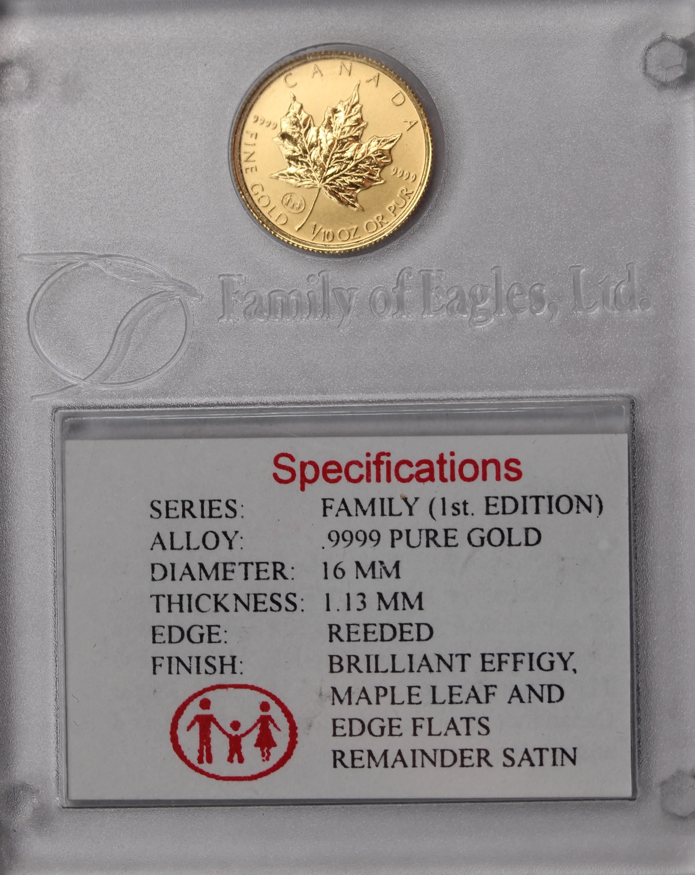 1997 Canada Family (1st Edition) Privy Mark 1/10oz Gold Maple Leaf Coin