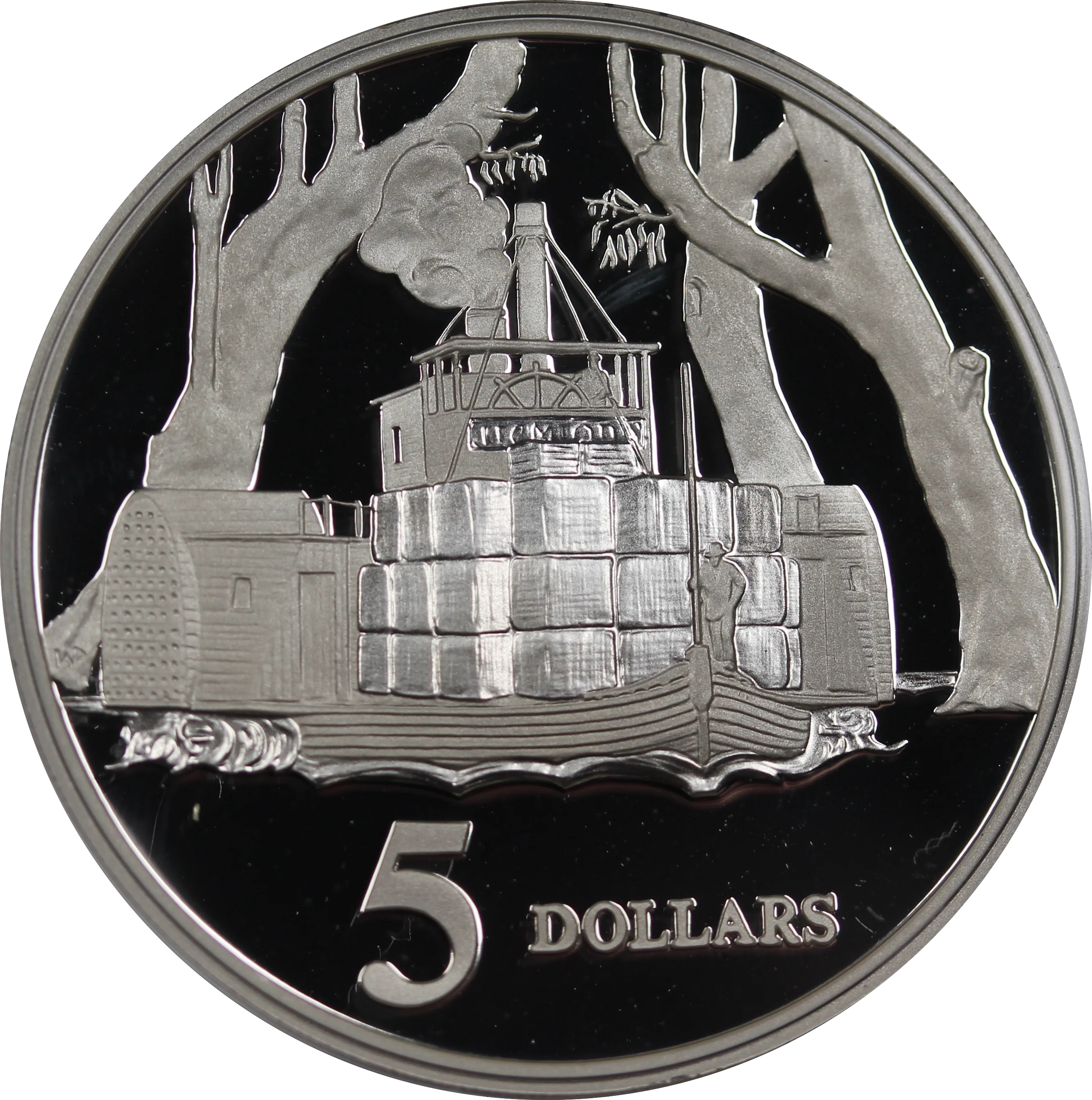 1997 Riverboat $5 Silver Proof Coin