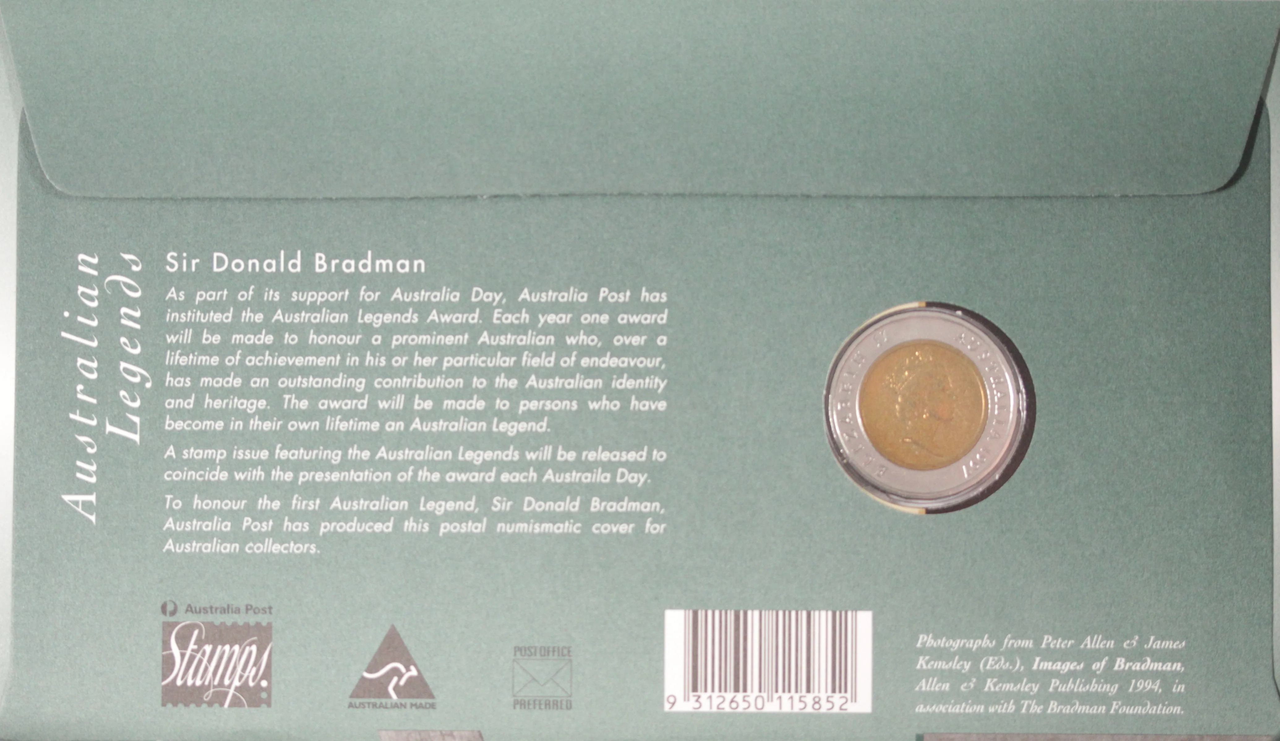 1997 Sir Donald Bradman $5 PNC - Image 2