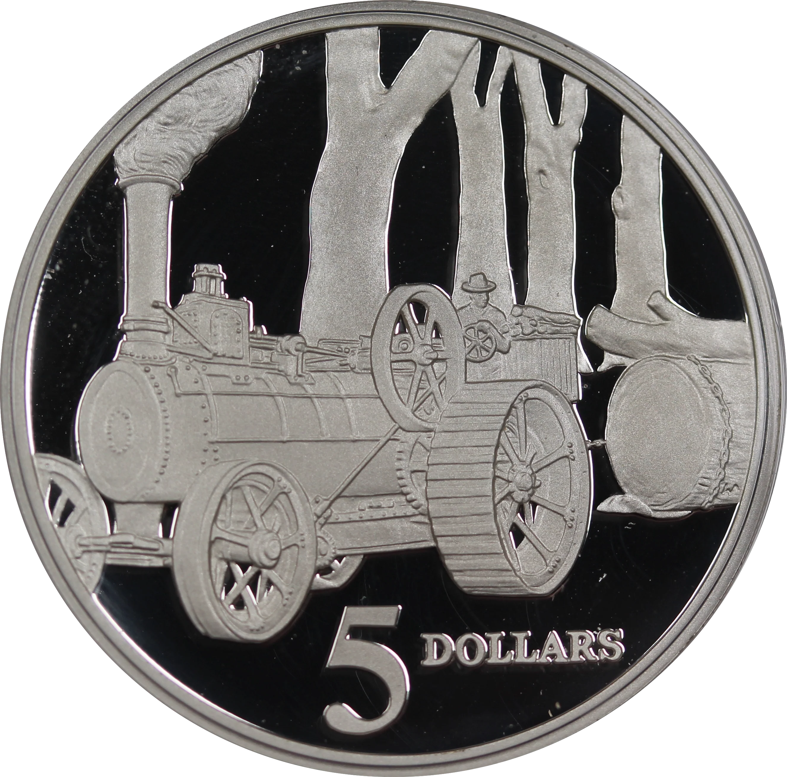 1997 Steam Tractor $5 Silver Proof Coin