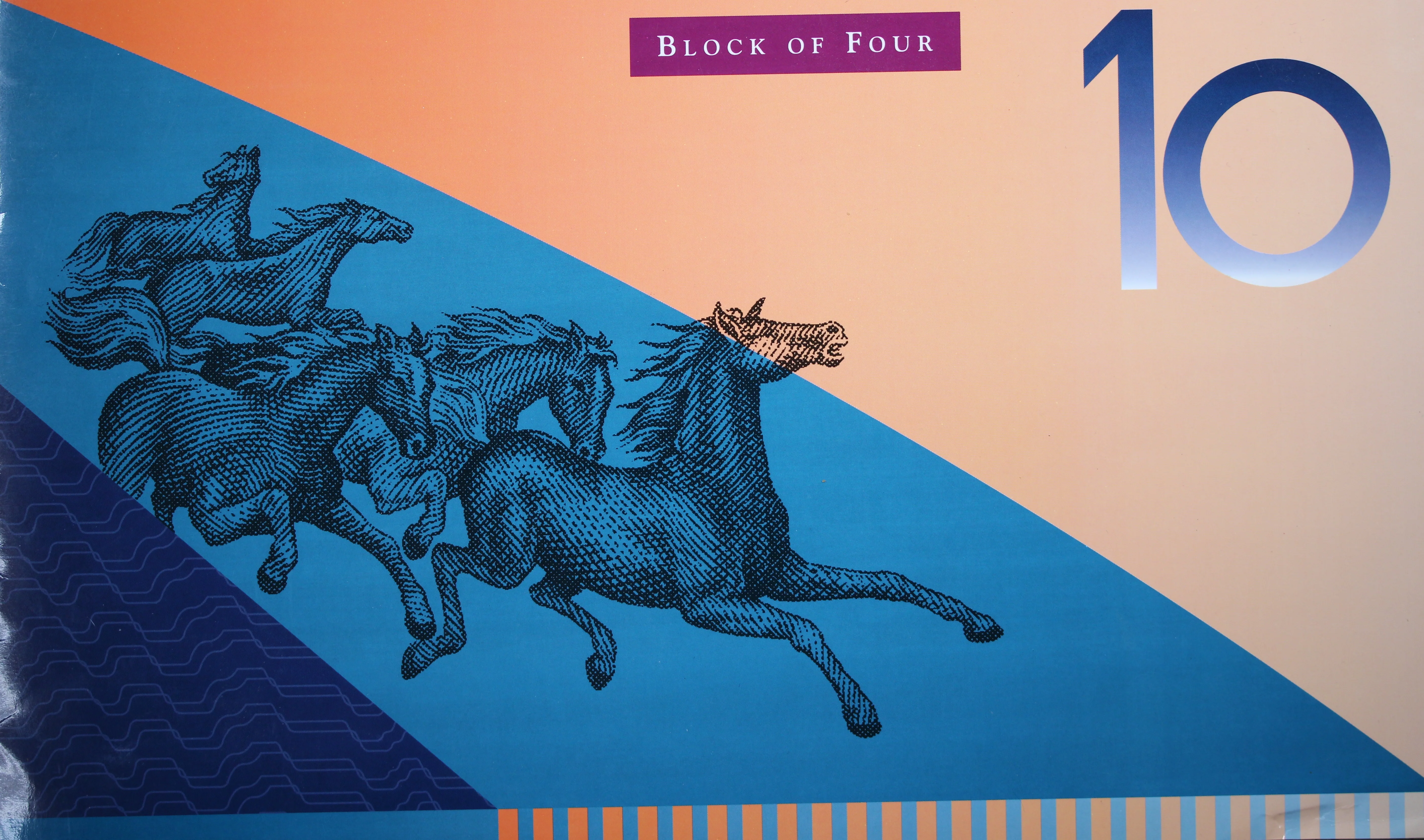 1997 Ten Dollars Uncut Block of Four NPA Folder - Image 2