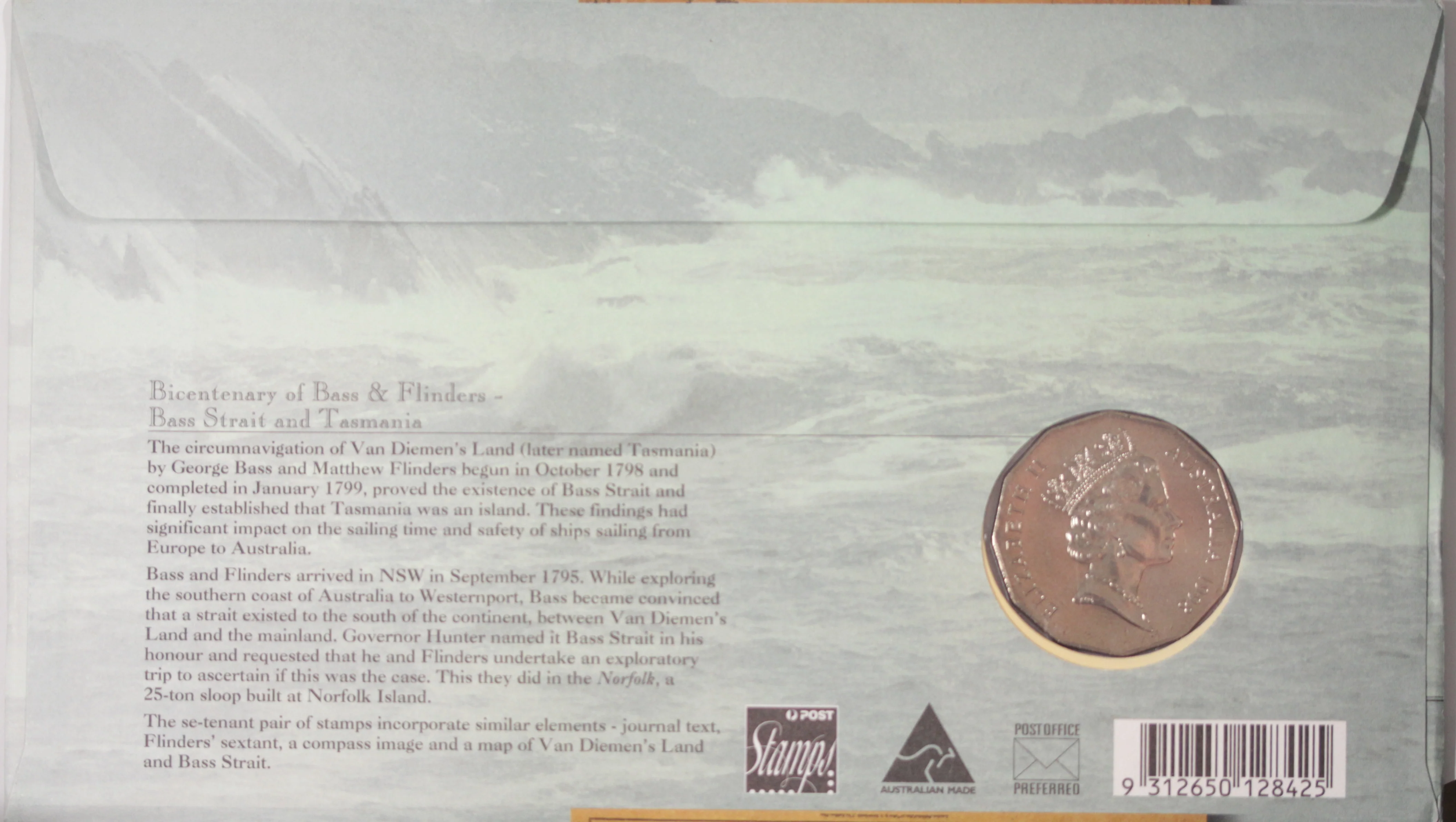 1998 Bicentenary of Bass and Flinders 50c PNC - Image 2