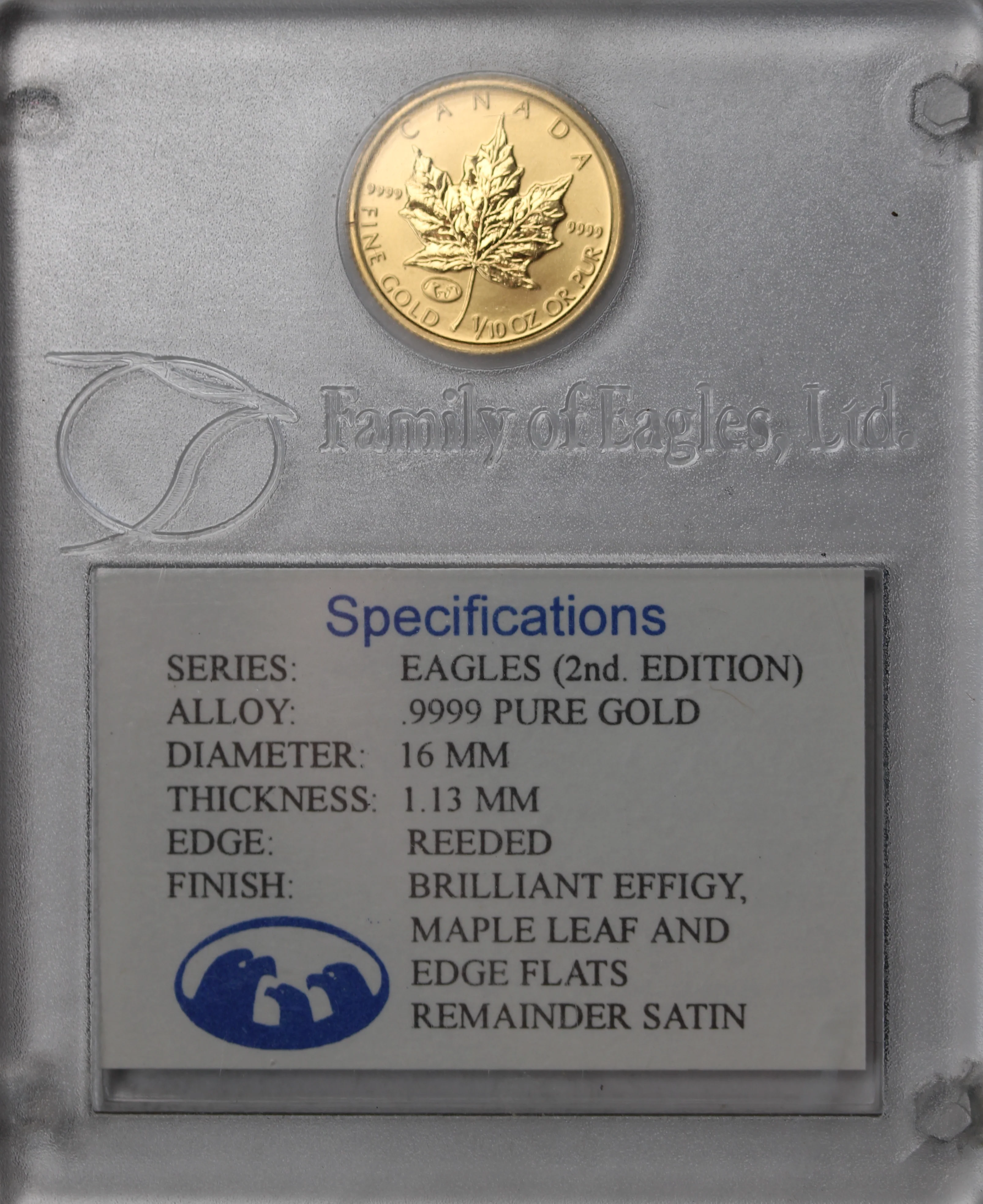 1998 Canada Eagle (2nd Edition) Privy Mark 1/10oz Gold Maple Leaf Coin