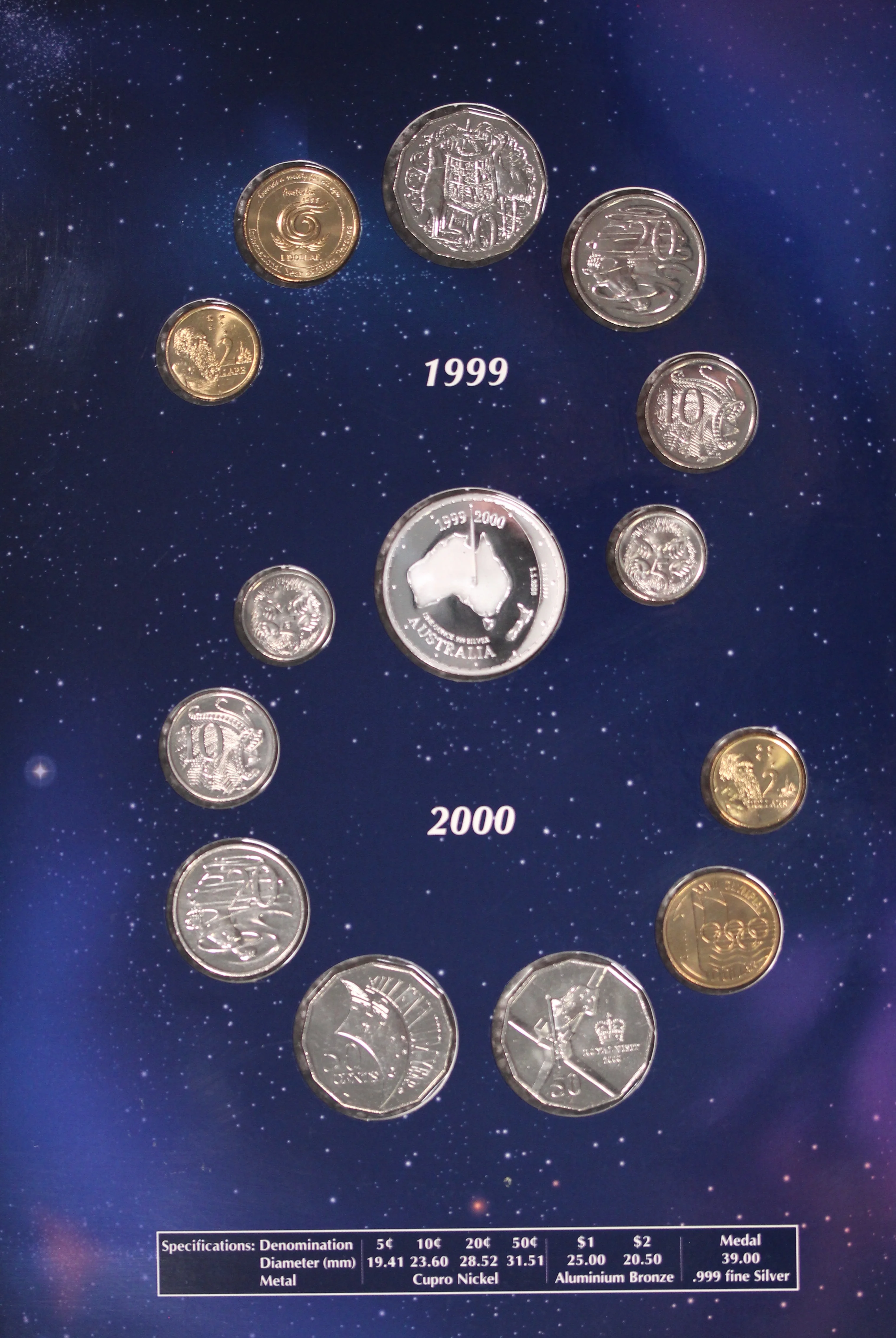 1999-2000 Millennium Coin Set w/ 1oz Silver Medallion - Image 2