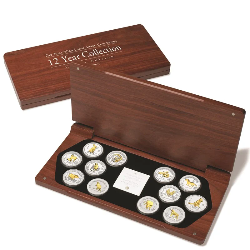 1999-2010 1oz Gilded Silver Lunar Series I - 12 Year Coin Collection in Box - Image 6