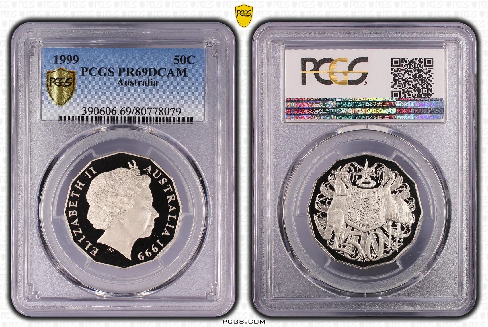1999 50c Australia Fifty Cent Proof Coin PR69DCAM