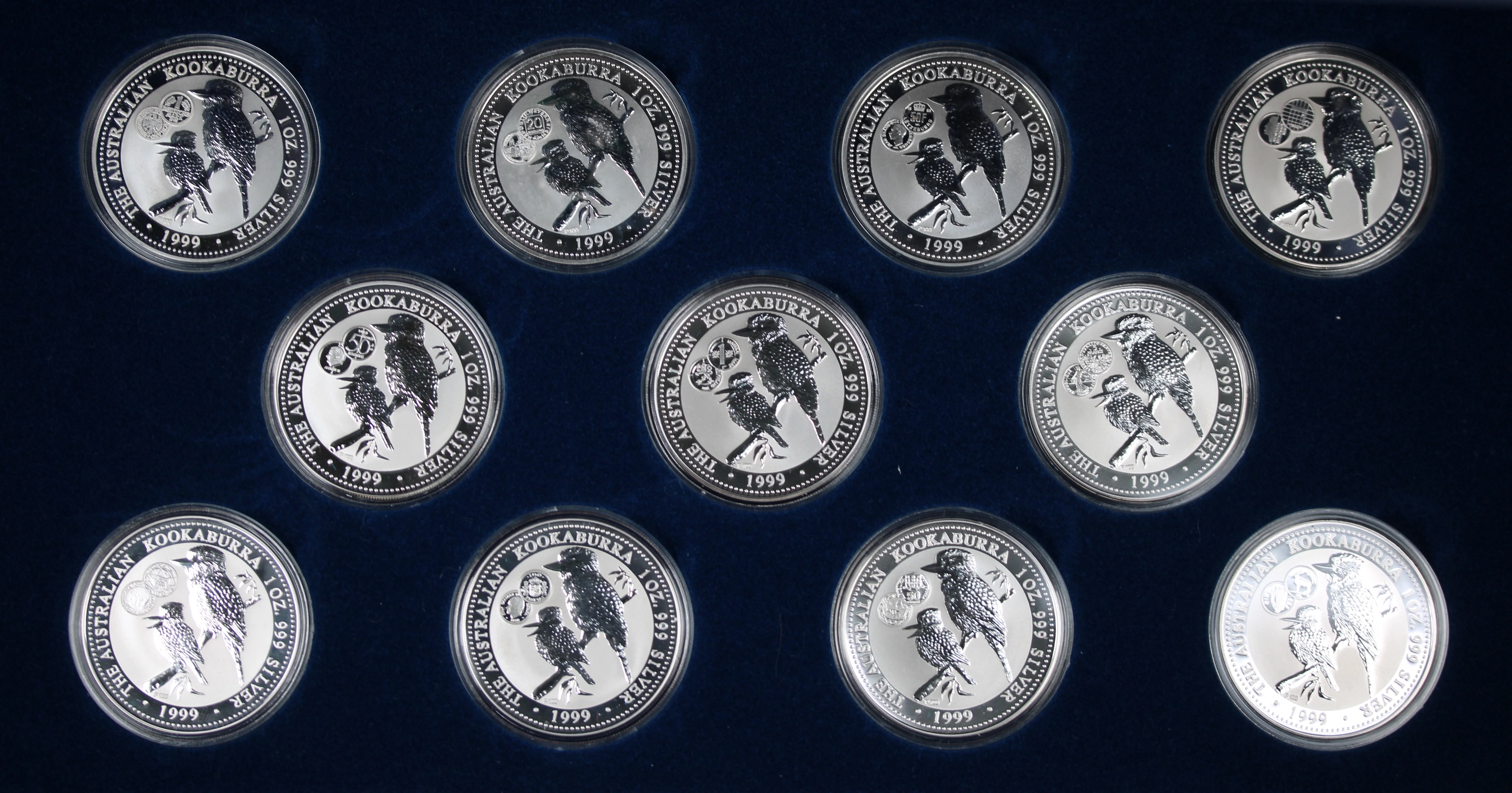 1999 Australian Kookaburra- European Currencies Privy Mark 1oz Silver Set - Image 2