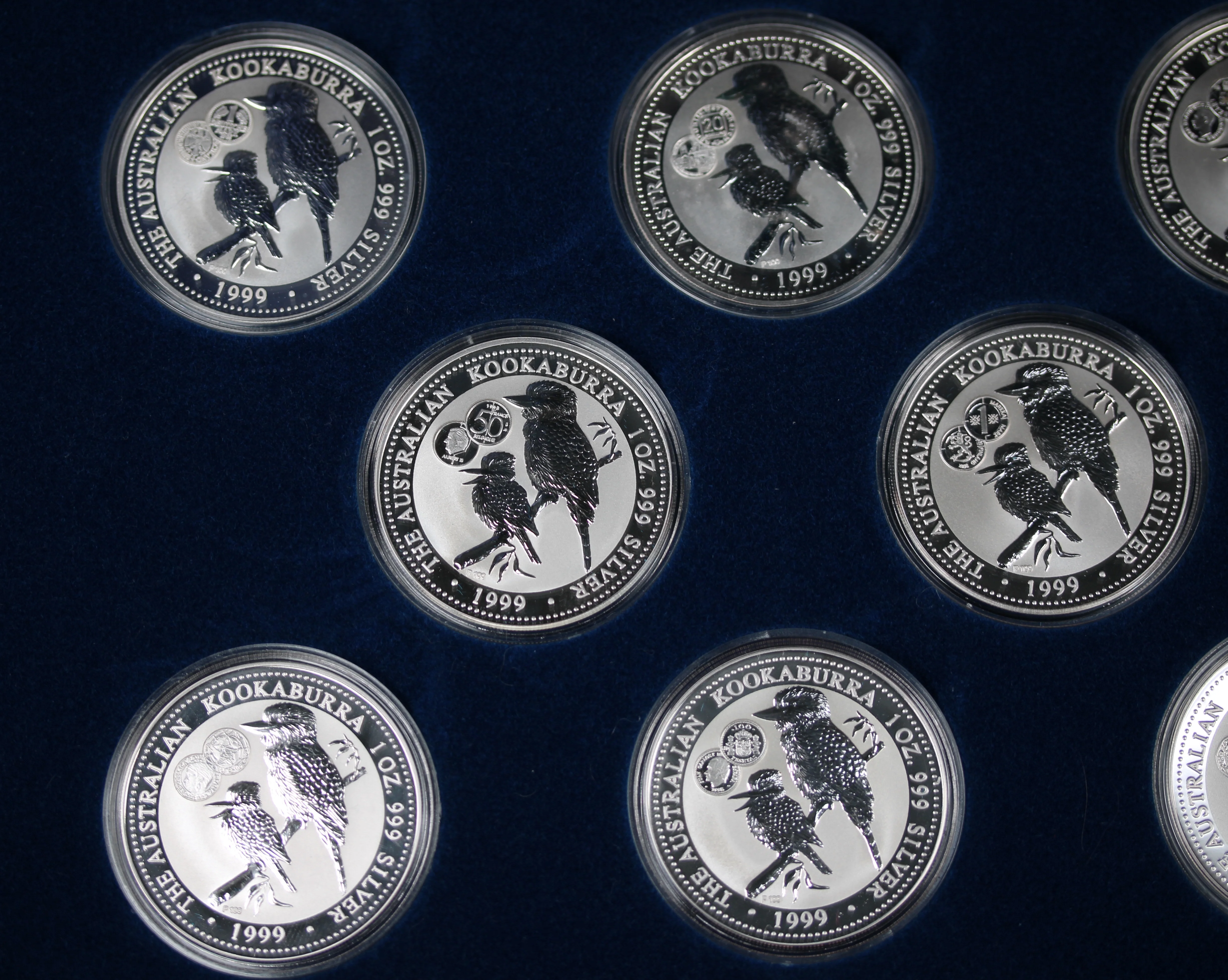 1999 Australian Kookaburra- European Currencies Privy Mark 1oz Silver Set - Image 3