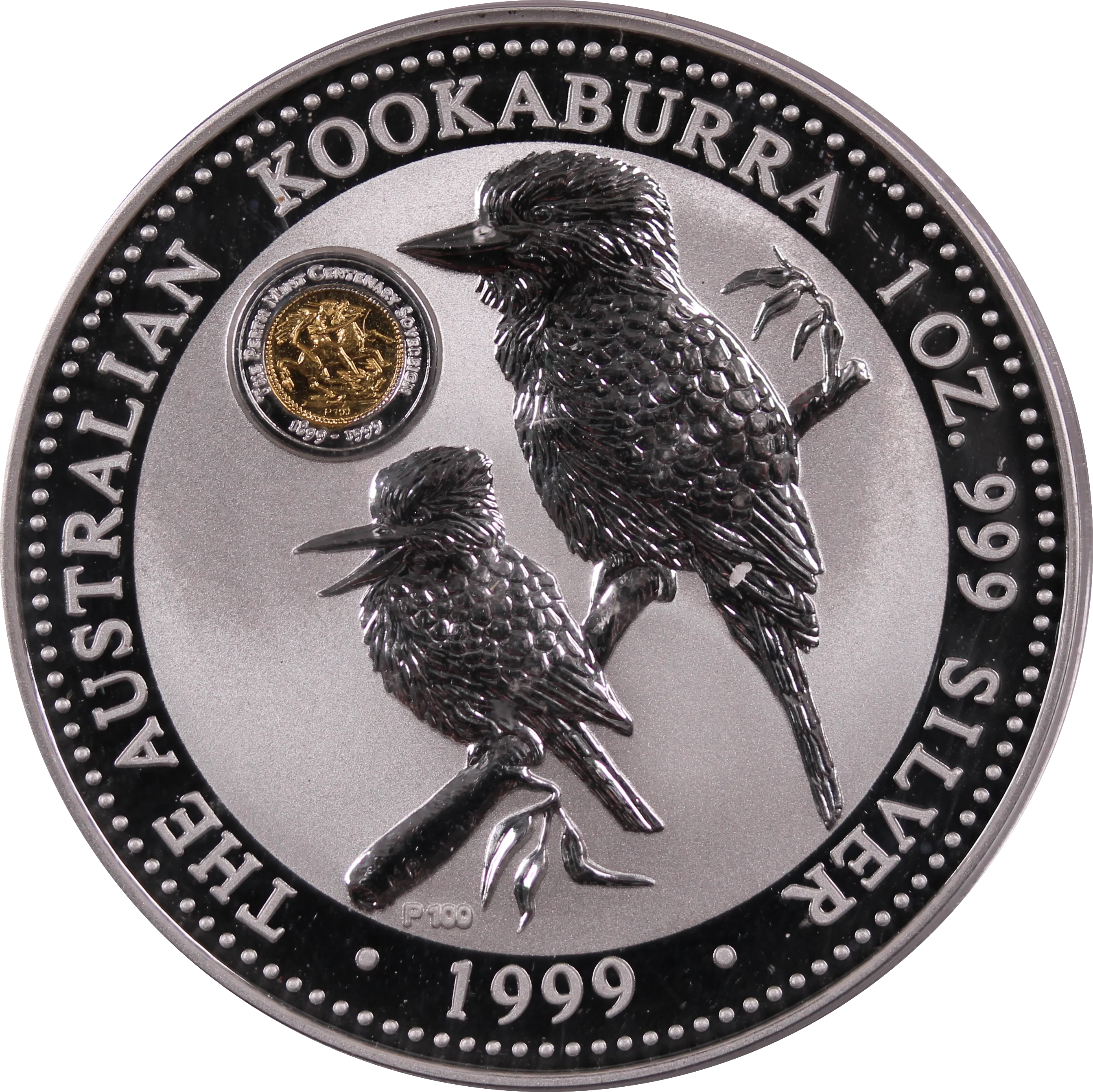 1999 Kookaburra 1oz Silver Coin w/ Sovereign Privy Mark