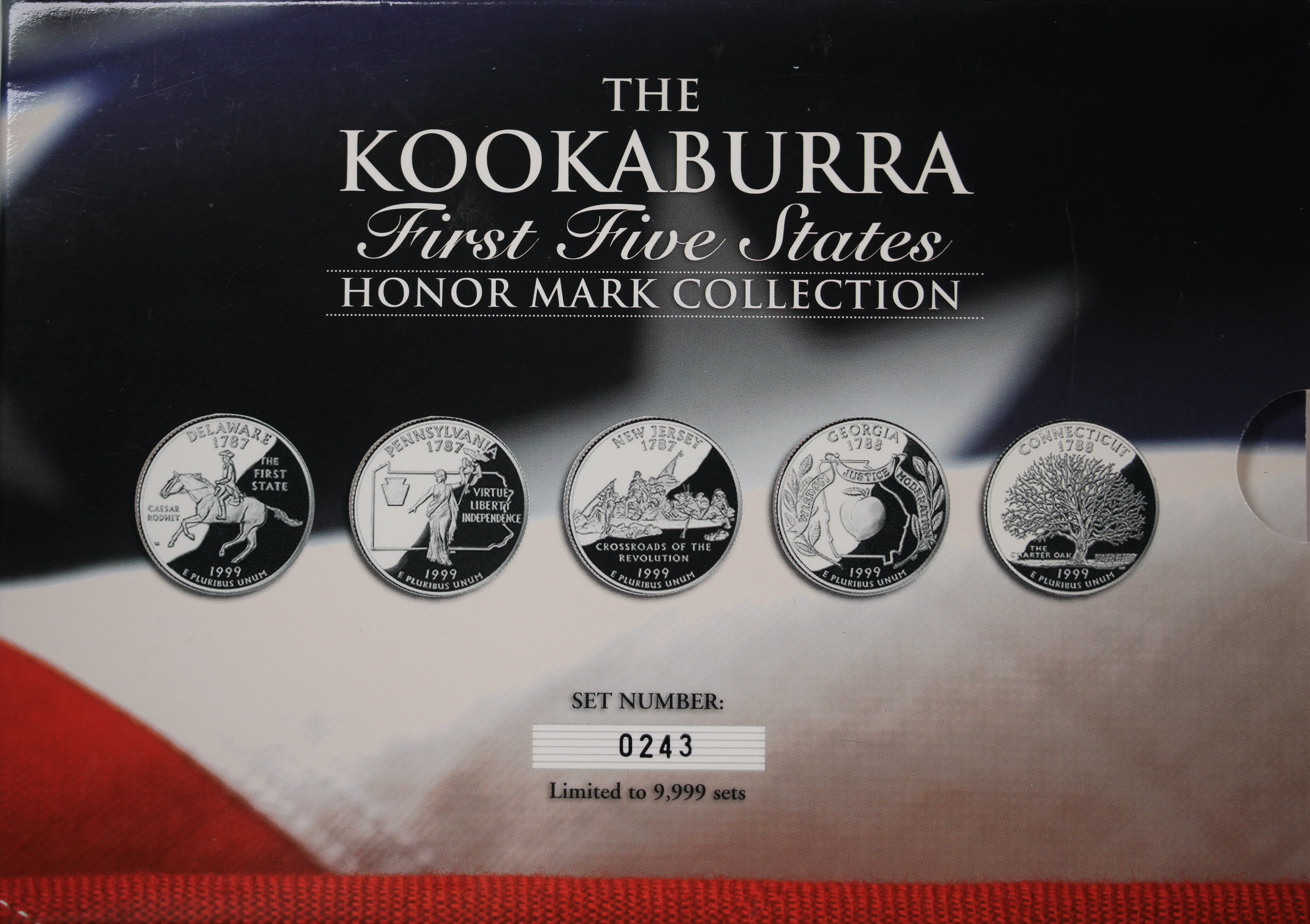 1999 Kookaburra 2oz Silver Coin Honour Mark Collection - First Five States