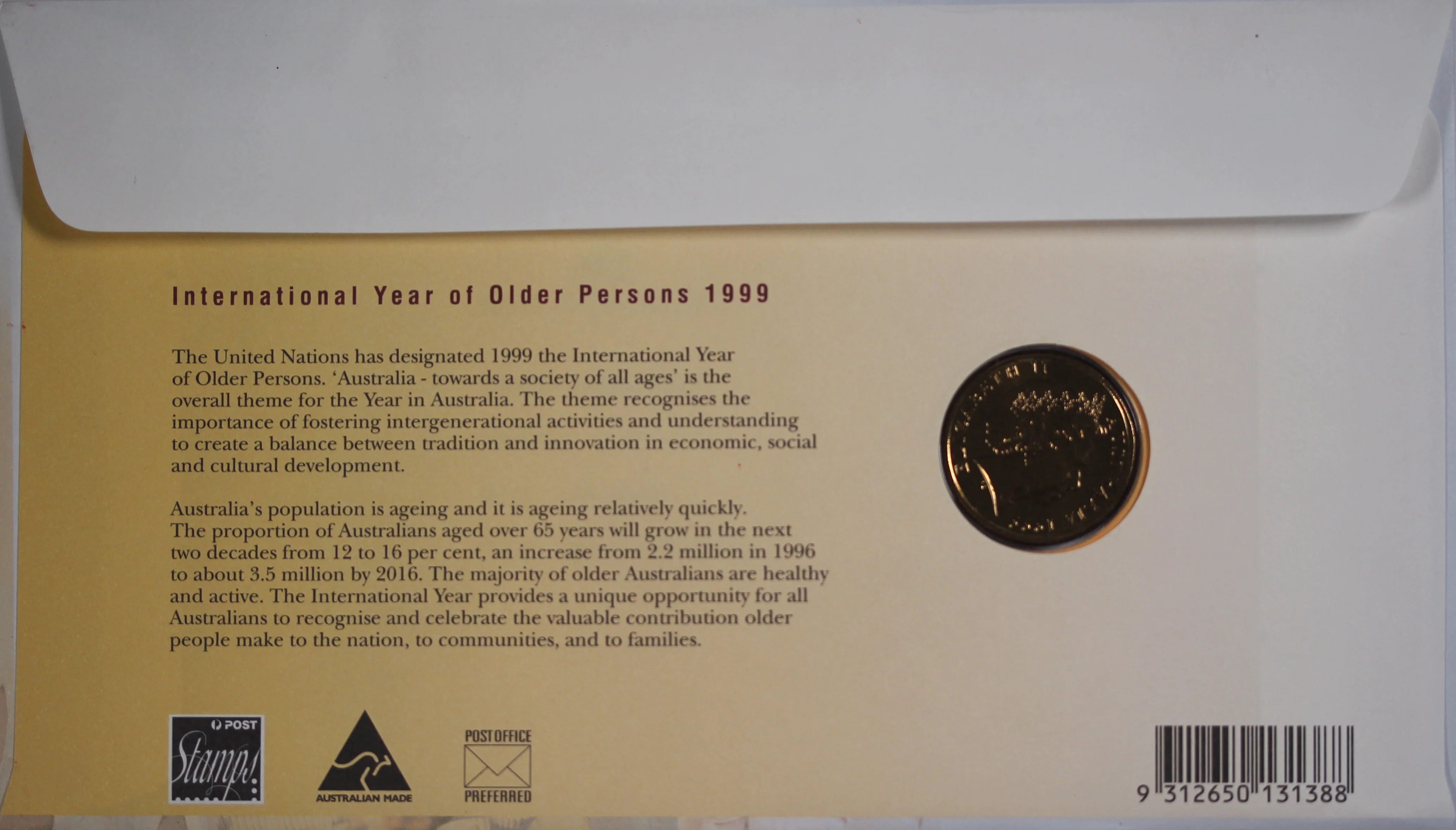 1999 Year of Older Persons $1 PNC - Image 2