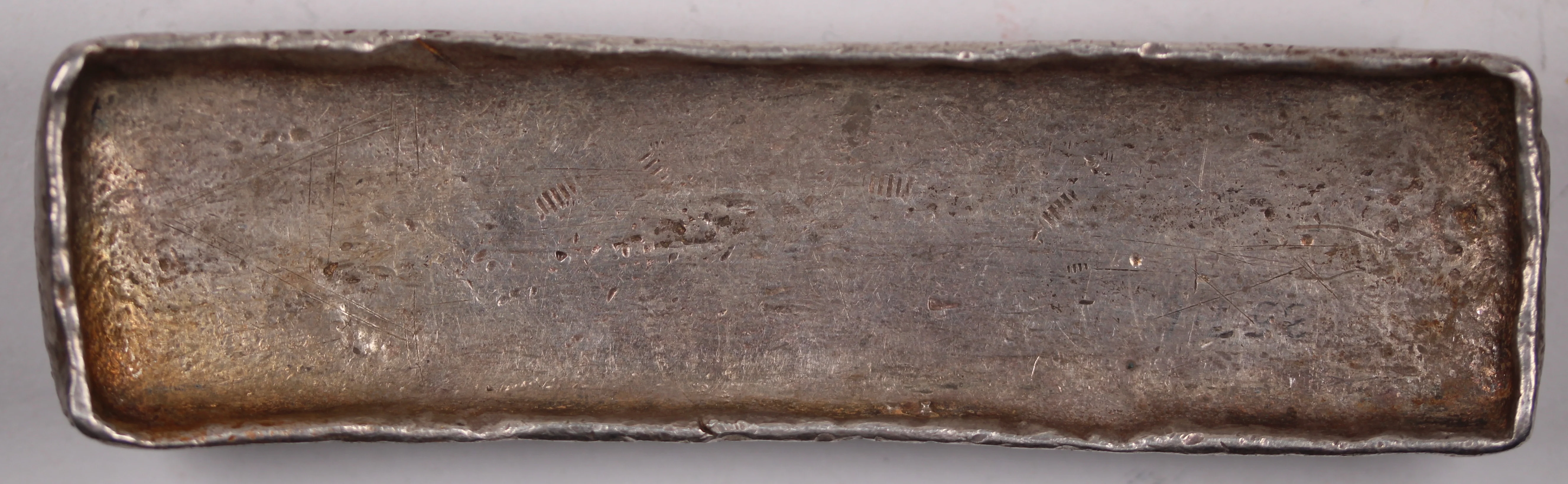 19th Century Vietnam Tael Silver Banana Bar (357 grams) - Image 4
