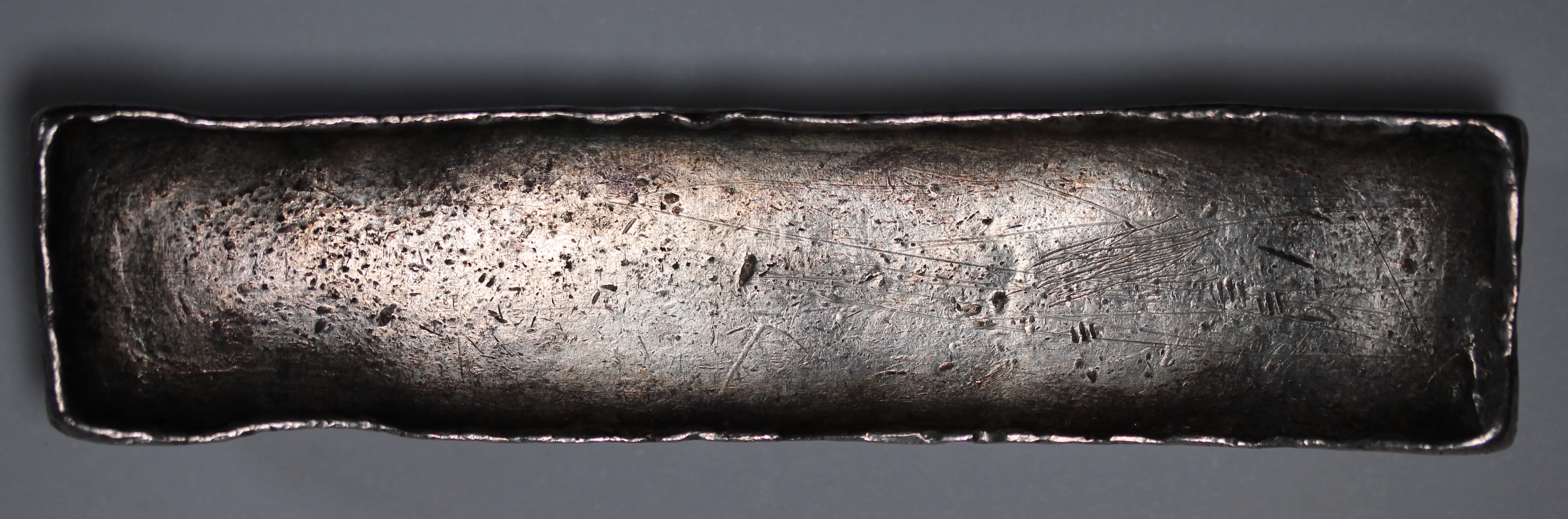19th Century Vietnam Tael Silver Banana Bar (370 grams) - Image 3