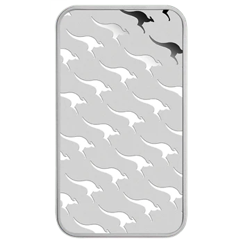 1oz Silver Rectangular Kangaroo Bar Perth Mint - Image 2