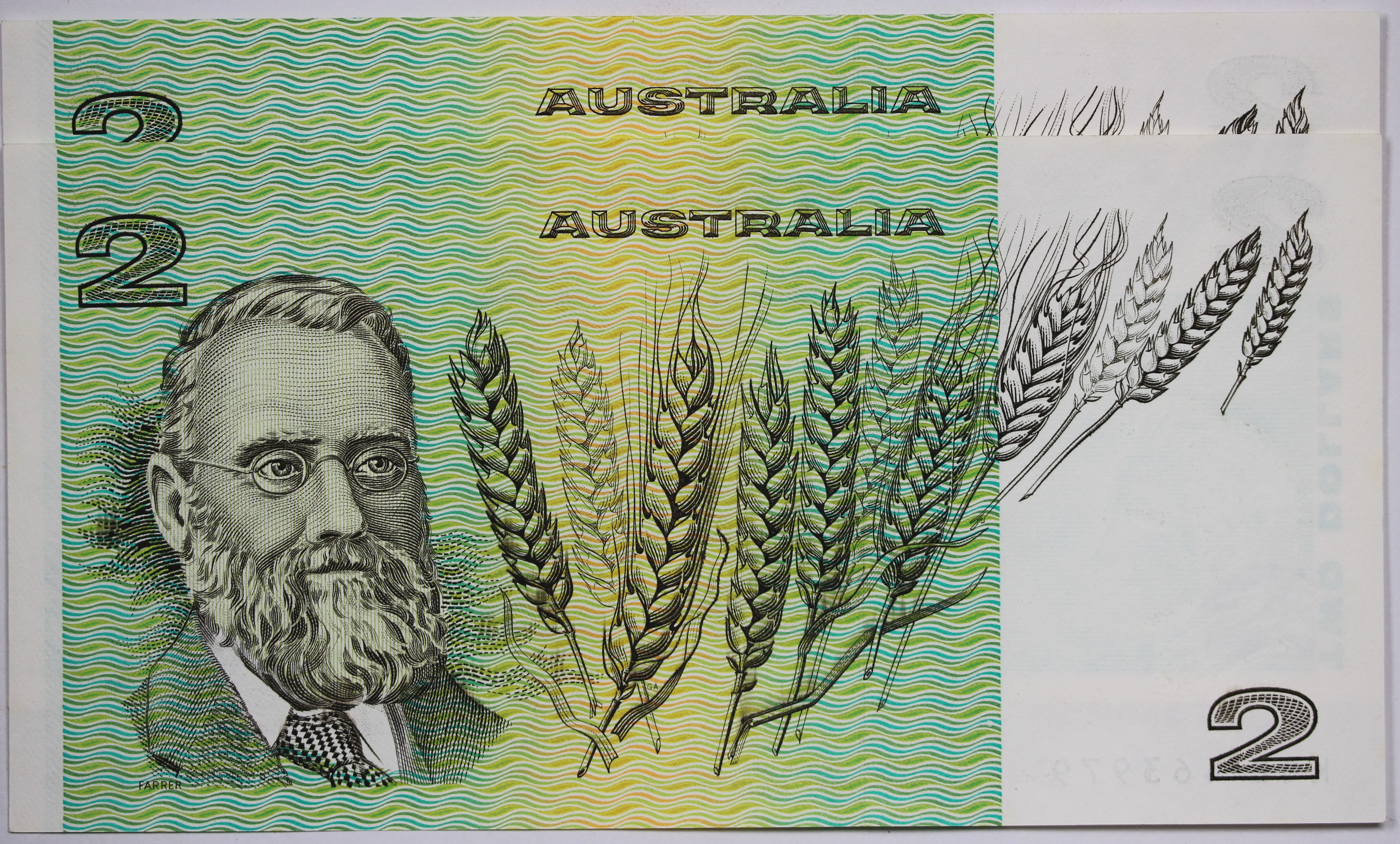 $2 1983 Johnston/Stone Consecutive Pair aUNC - Image 2