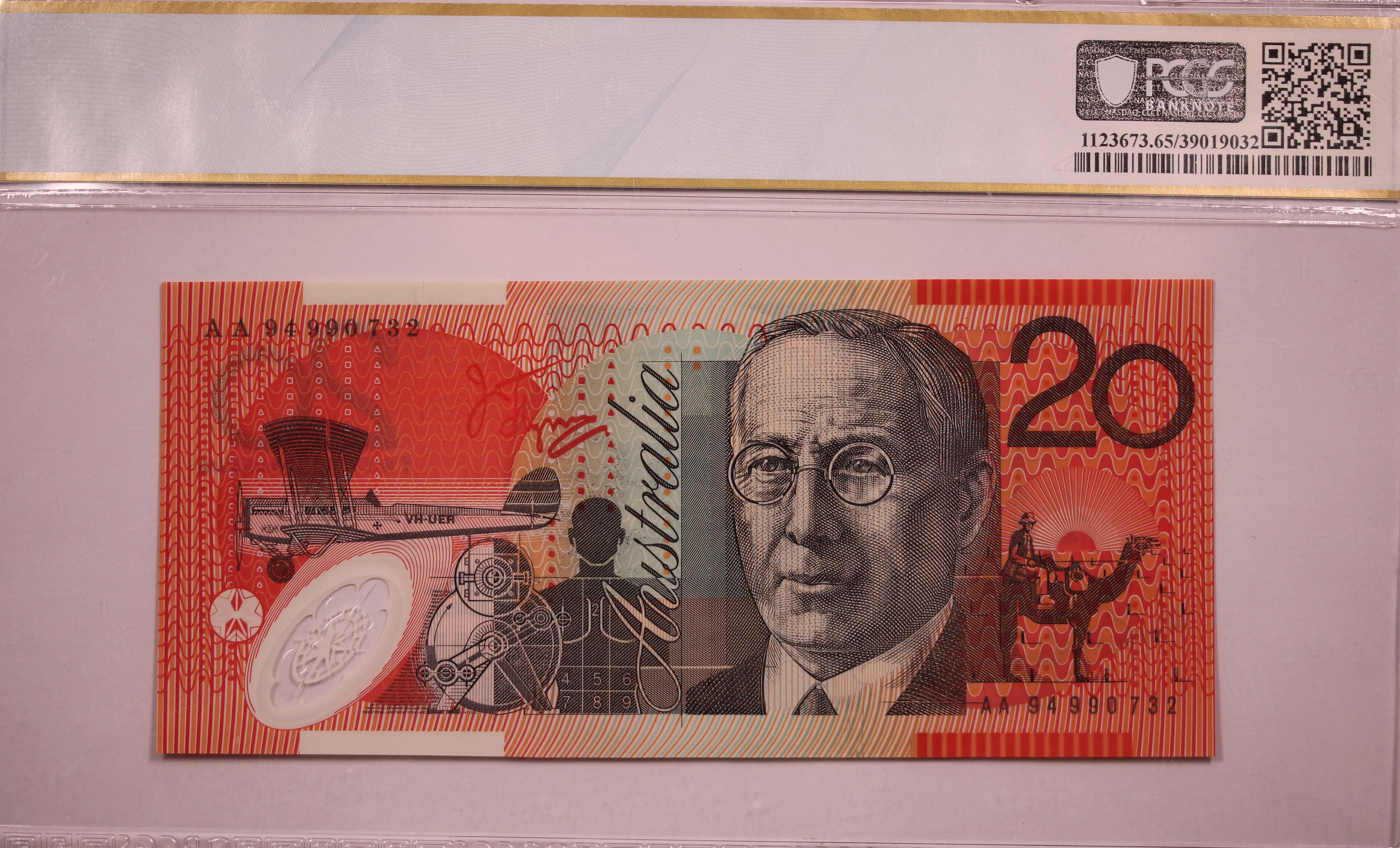 1994 $20 Fraser/Evans First Prefix GEM65 - Image 2