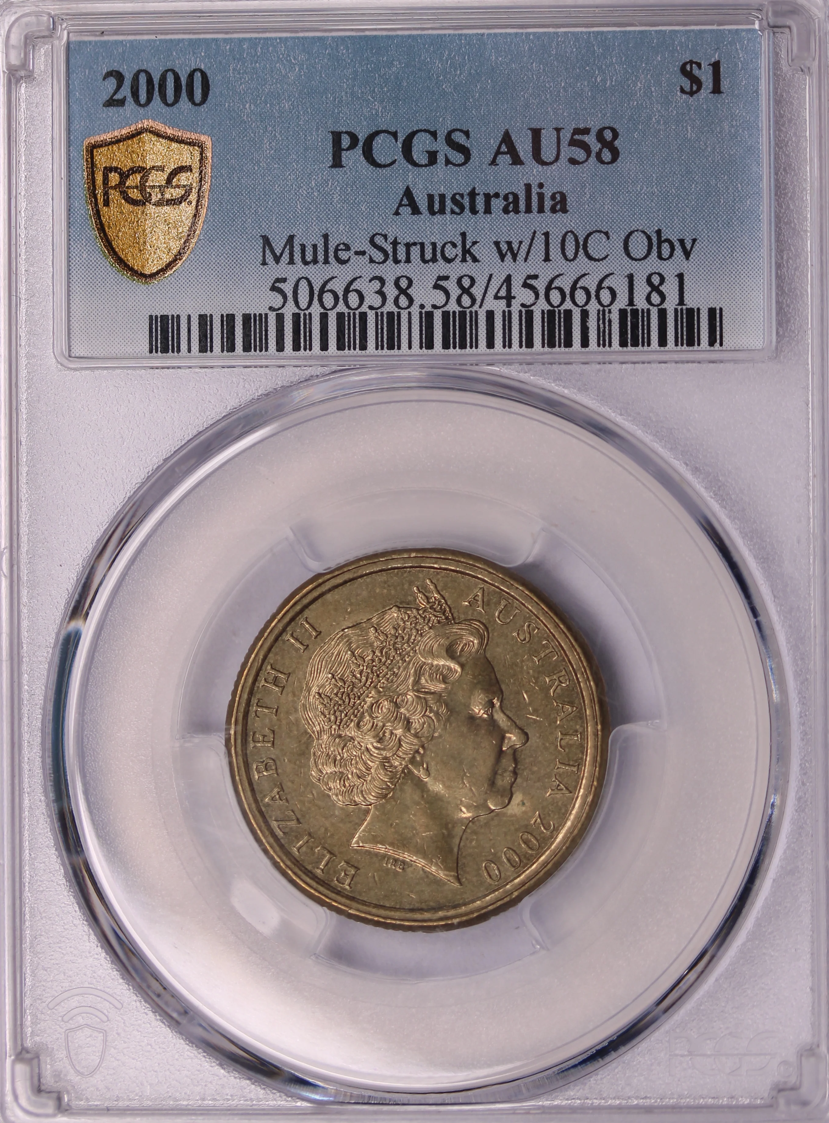 2000 $1 Mule Error with 10 Cent Obverse AU58 - Image 3