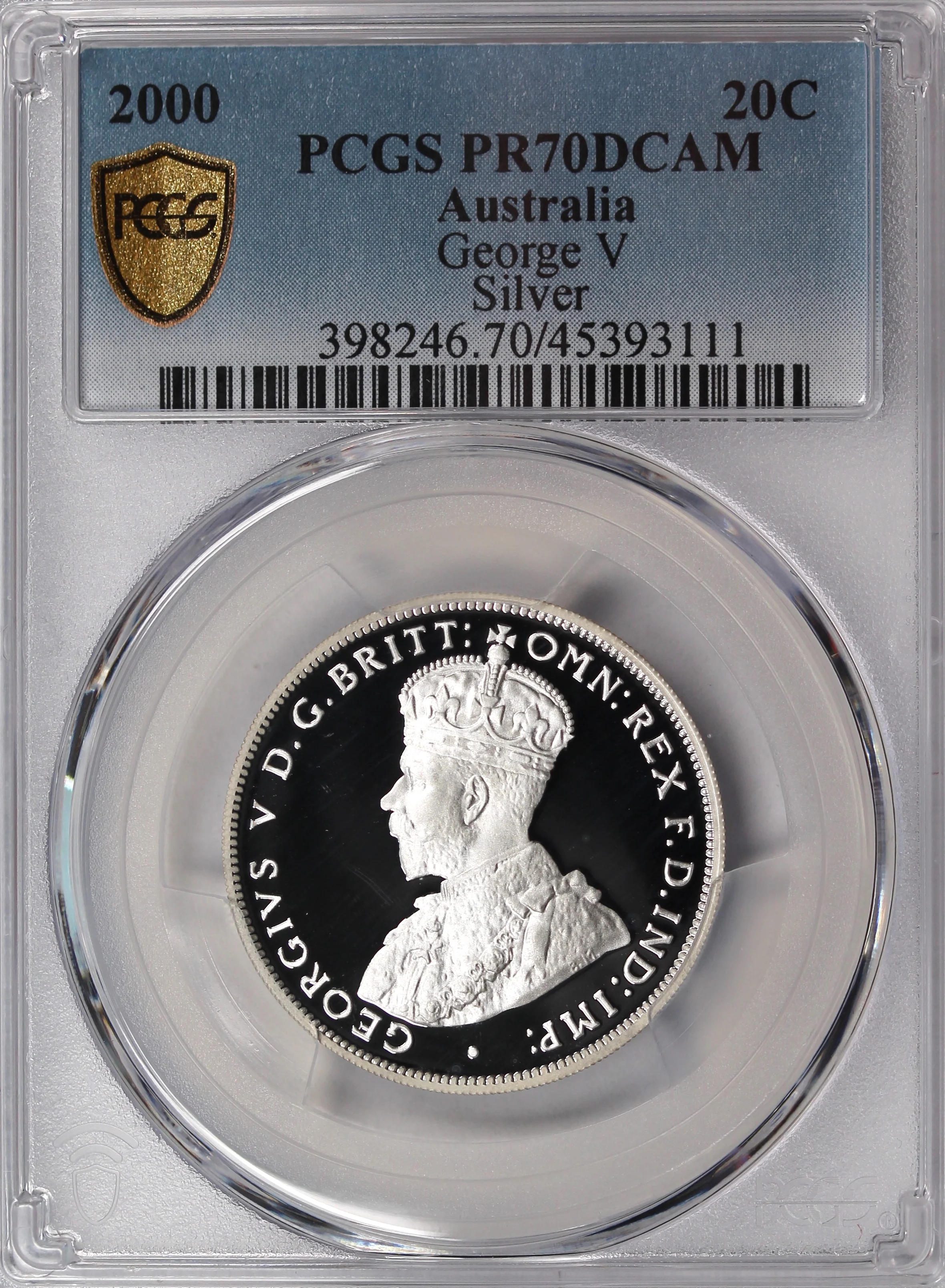 2000 20c George V Portrait Silver Coin PR70DCAM - Image 2