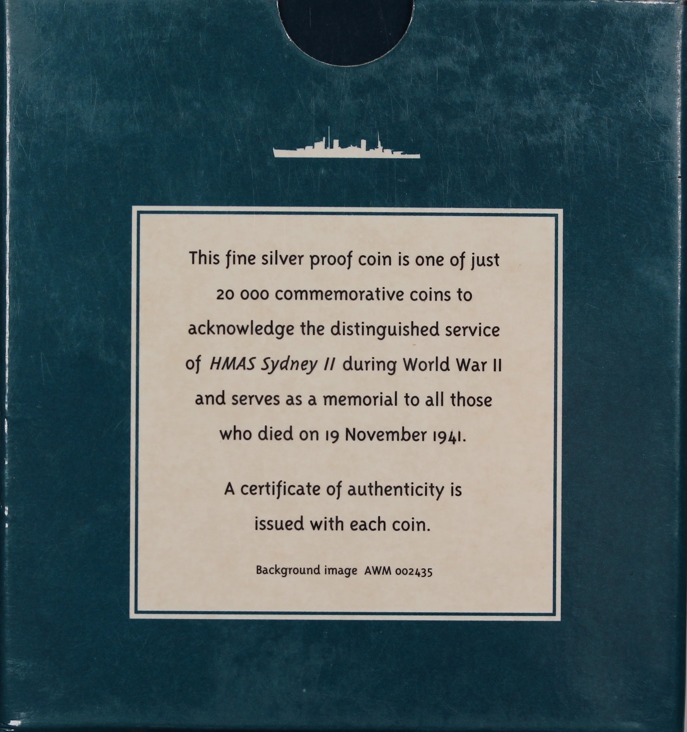 2000 HMAS Sydney $1 Silver Proof Coin - Image 2
