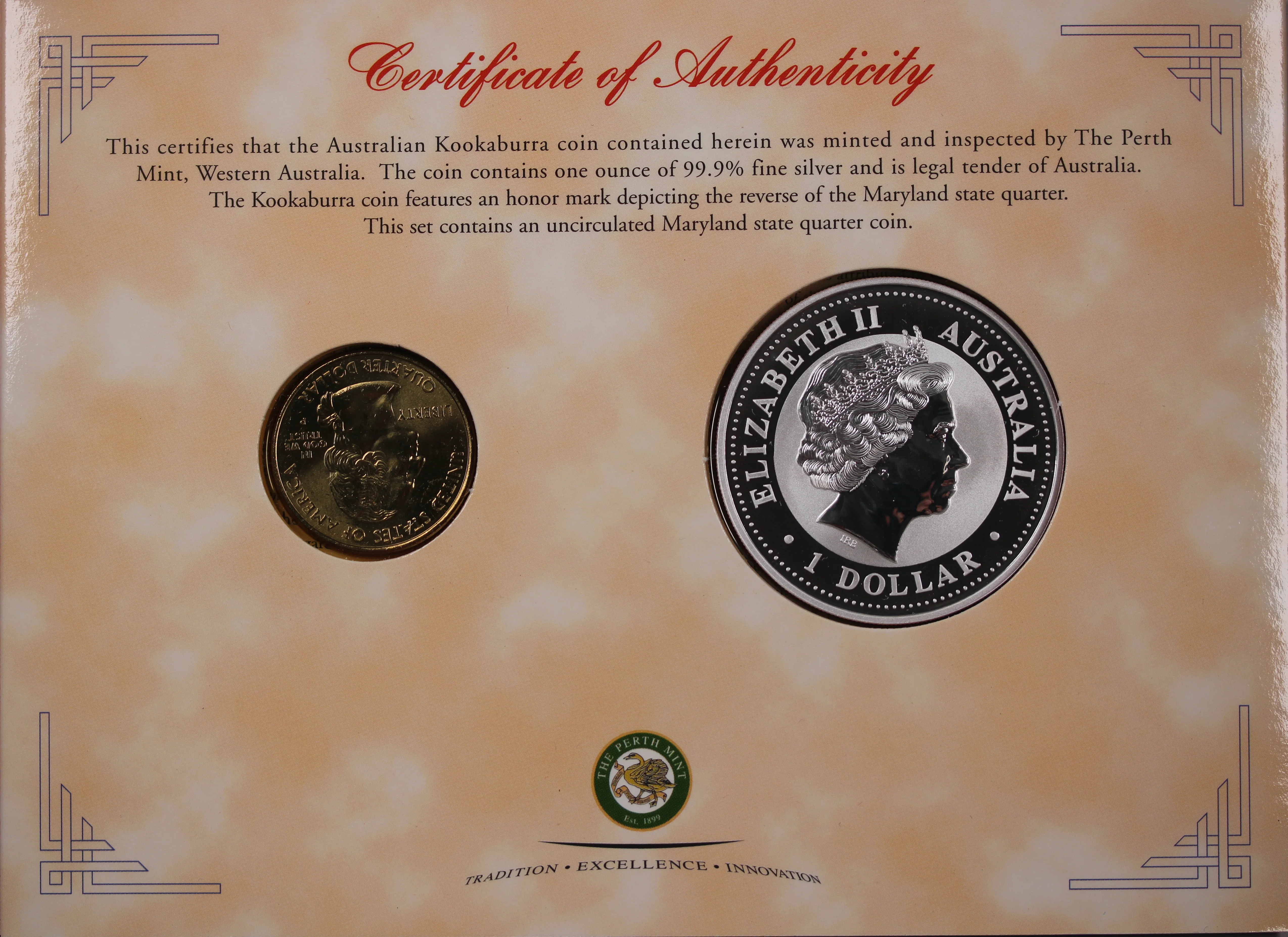 2000 Kookaburra 1oz Silver Coin Honour Mark Collection - Maryland - Image 4