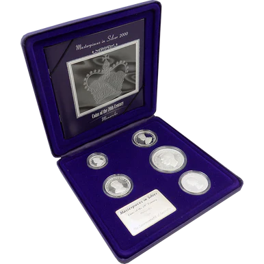 2000 Masterpieces In Silver Monarchs 5 Coin Proof Set