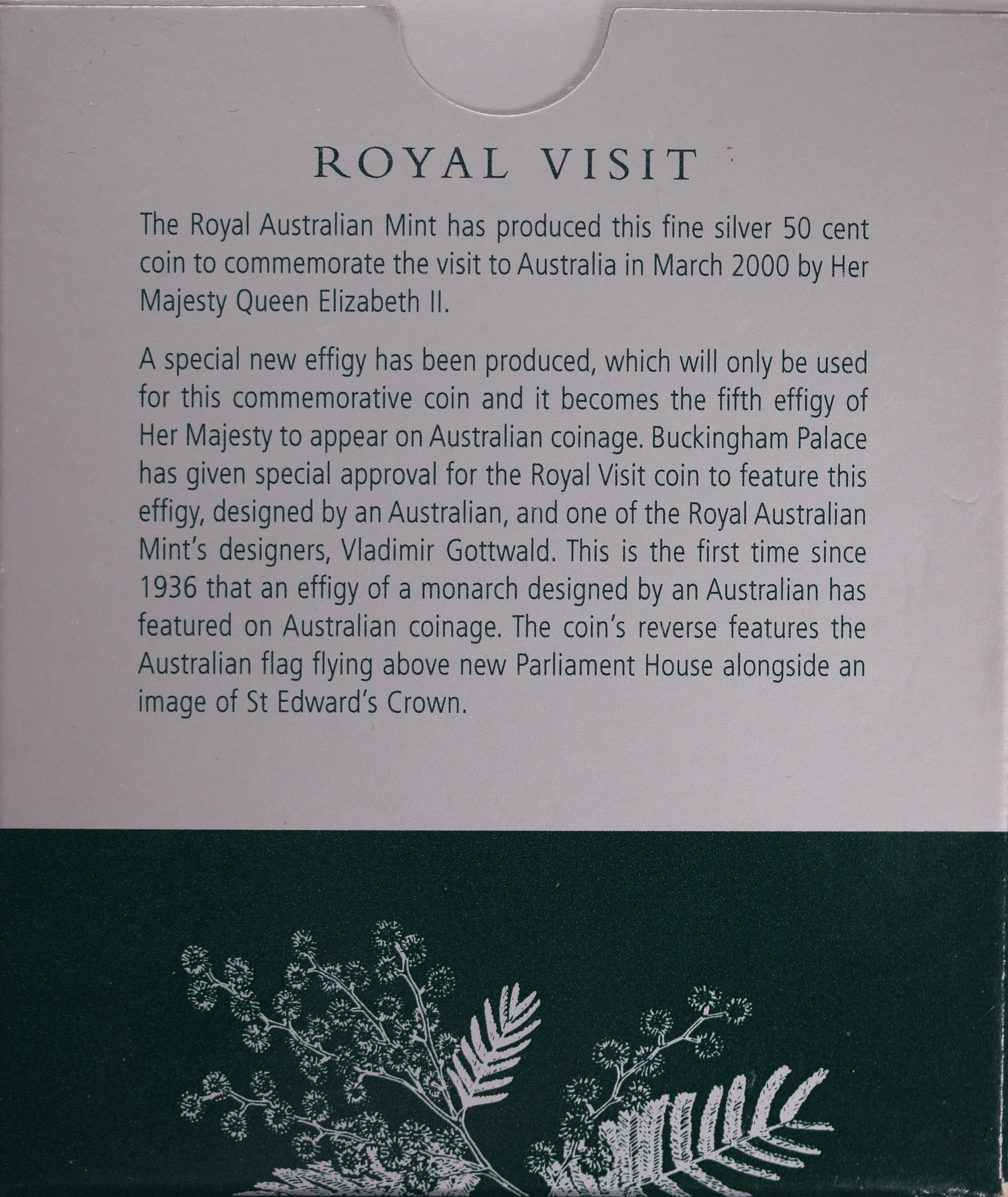 2000 QEII Royal Visit 50c Silver Proof Coin - Image 2