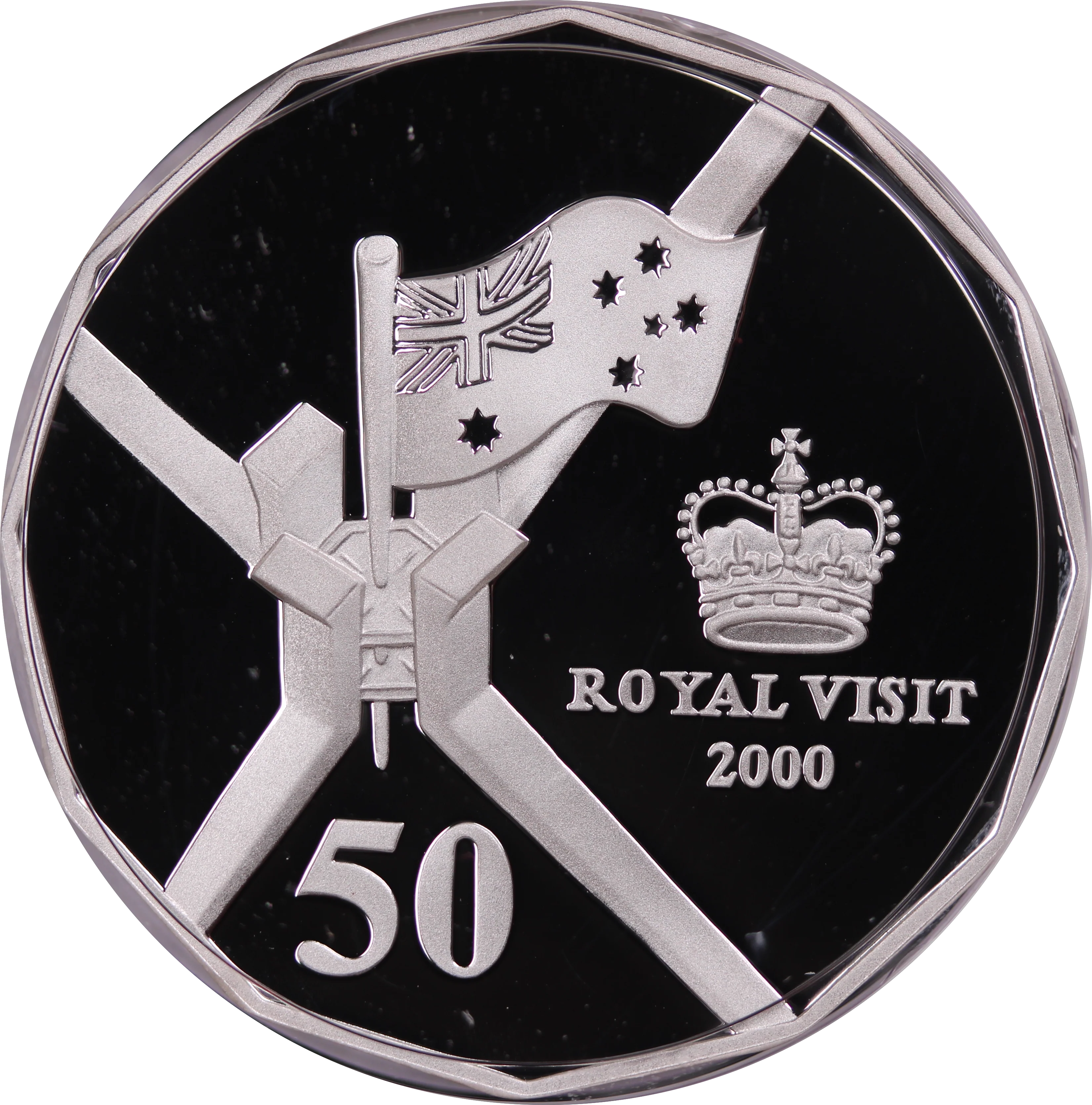 2000 QEII Royal Visit 50c Silver Proof Coin - Image 3