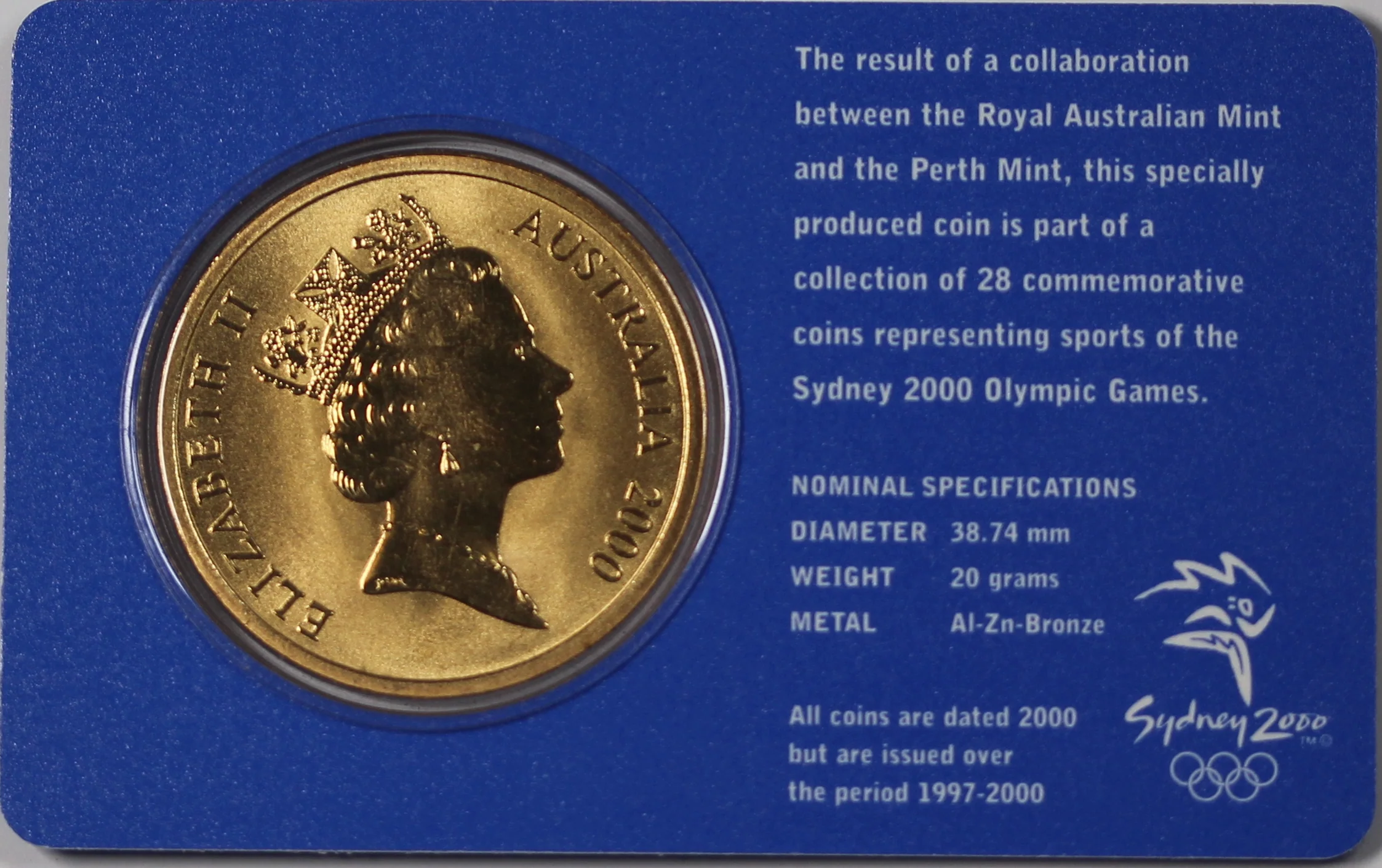 2000 Sydney Olympics Football $5 Coin - Image 2