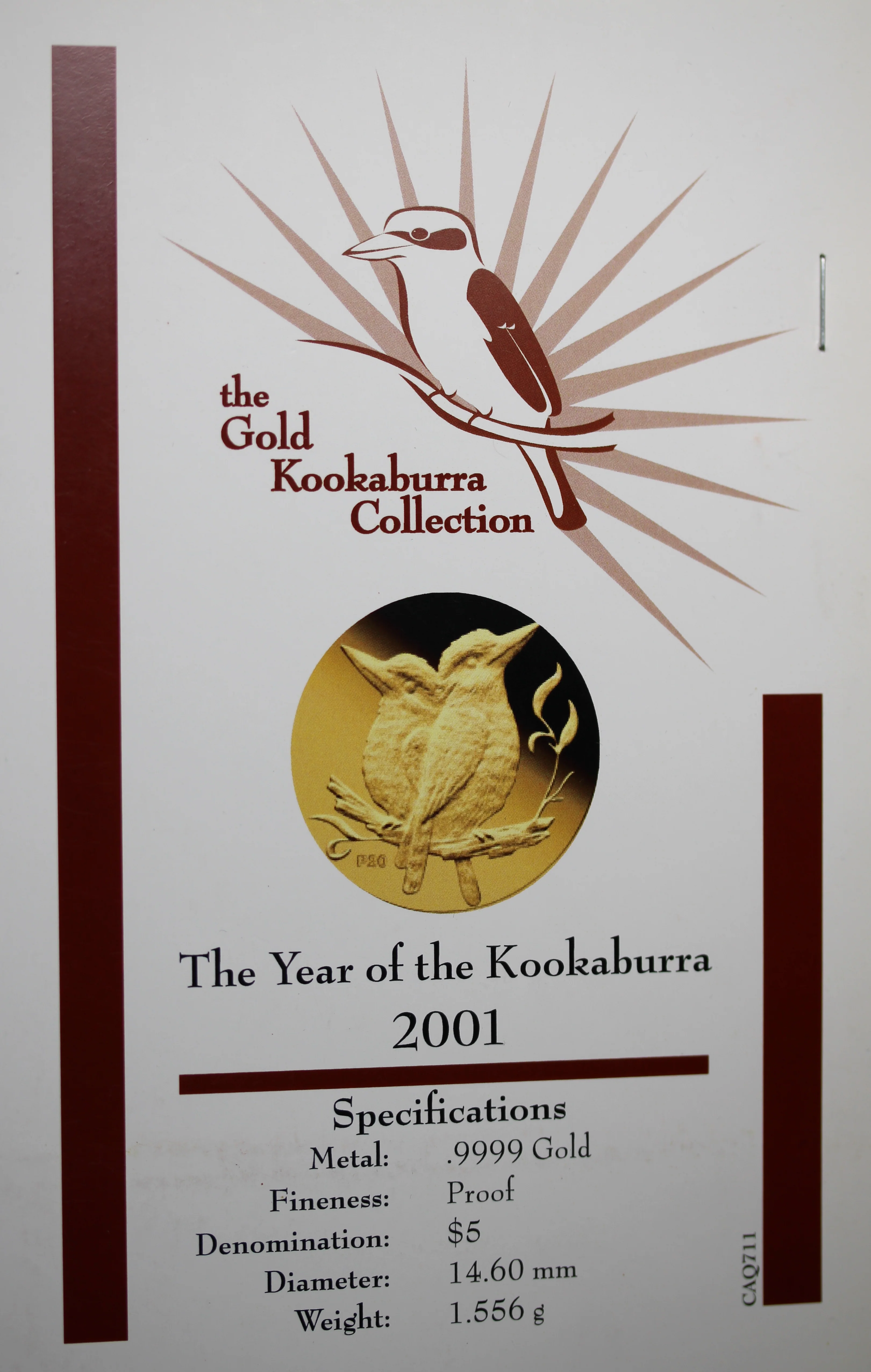 2001 Australia 1/20oz Gold Kookaburra Coin - Image 2