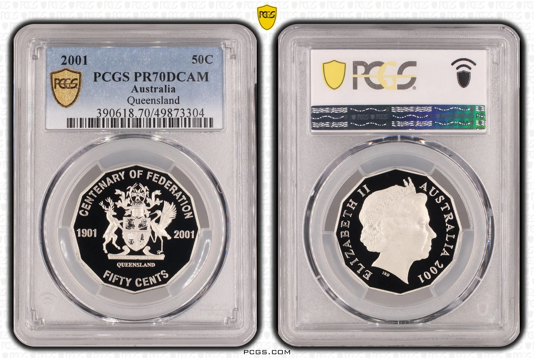 2001 Australia Federation 50 Cent Queensland Coin PR70DCAM