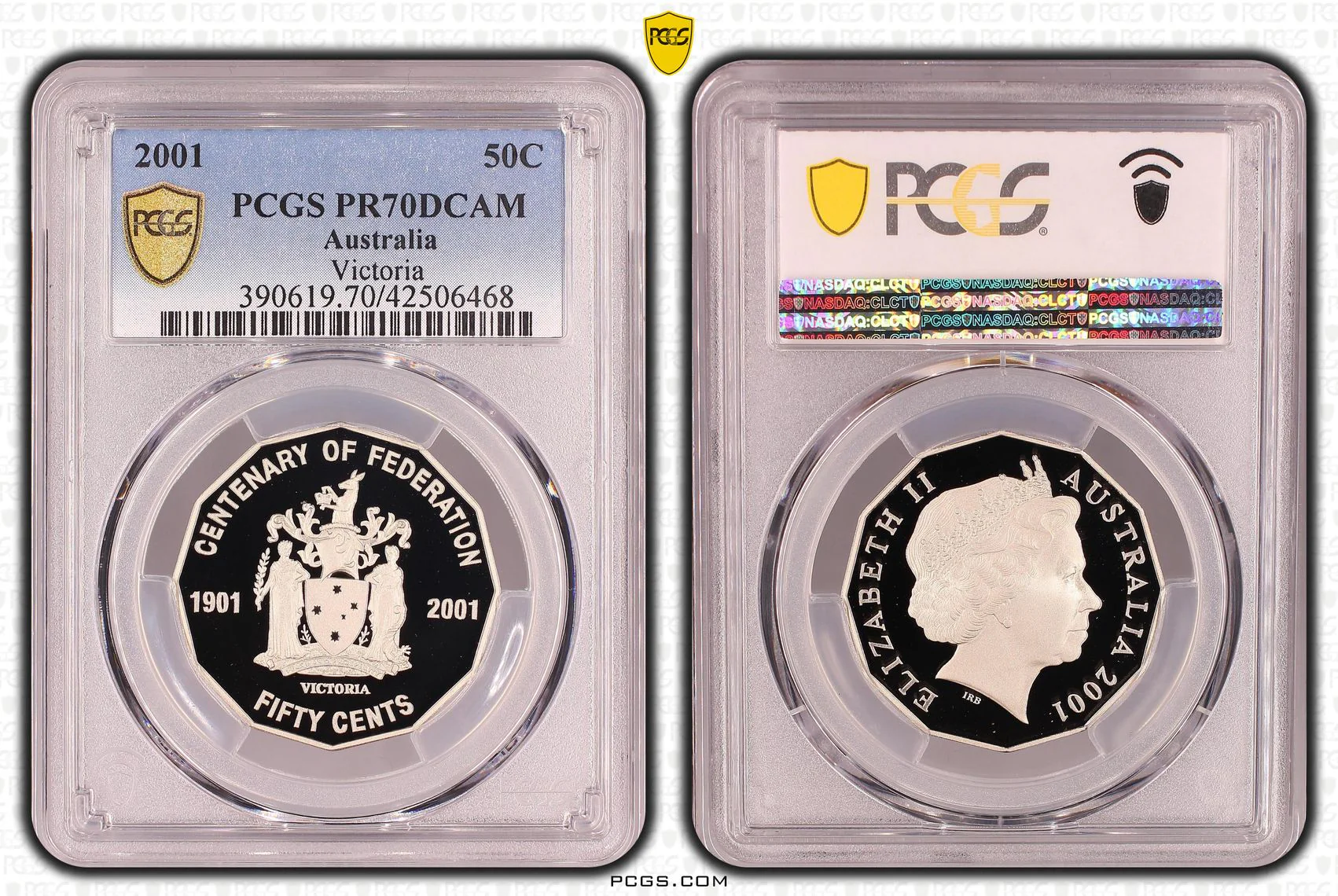 2001 Australia Federation 50 Cent Victoria Coin PR70DCAM