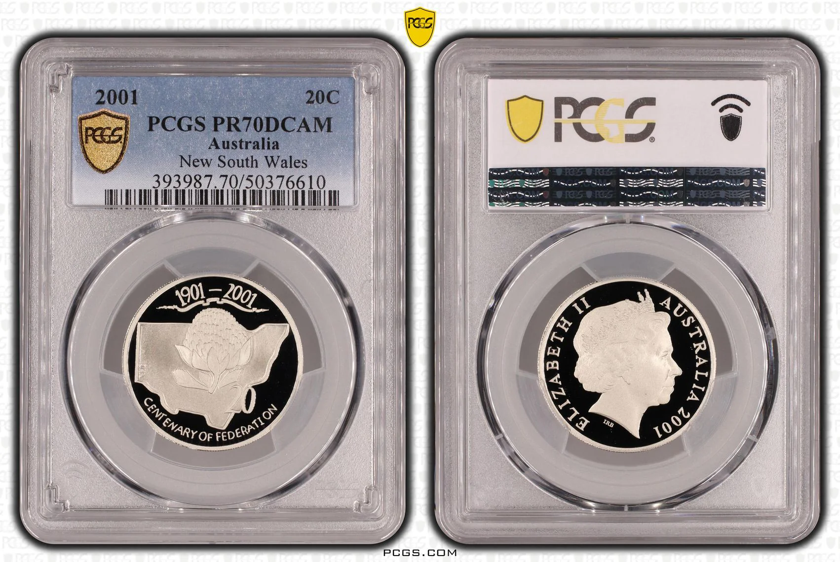 2001 Australia Federation New South Wales 20 Cent Coin PR70DCAM