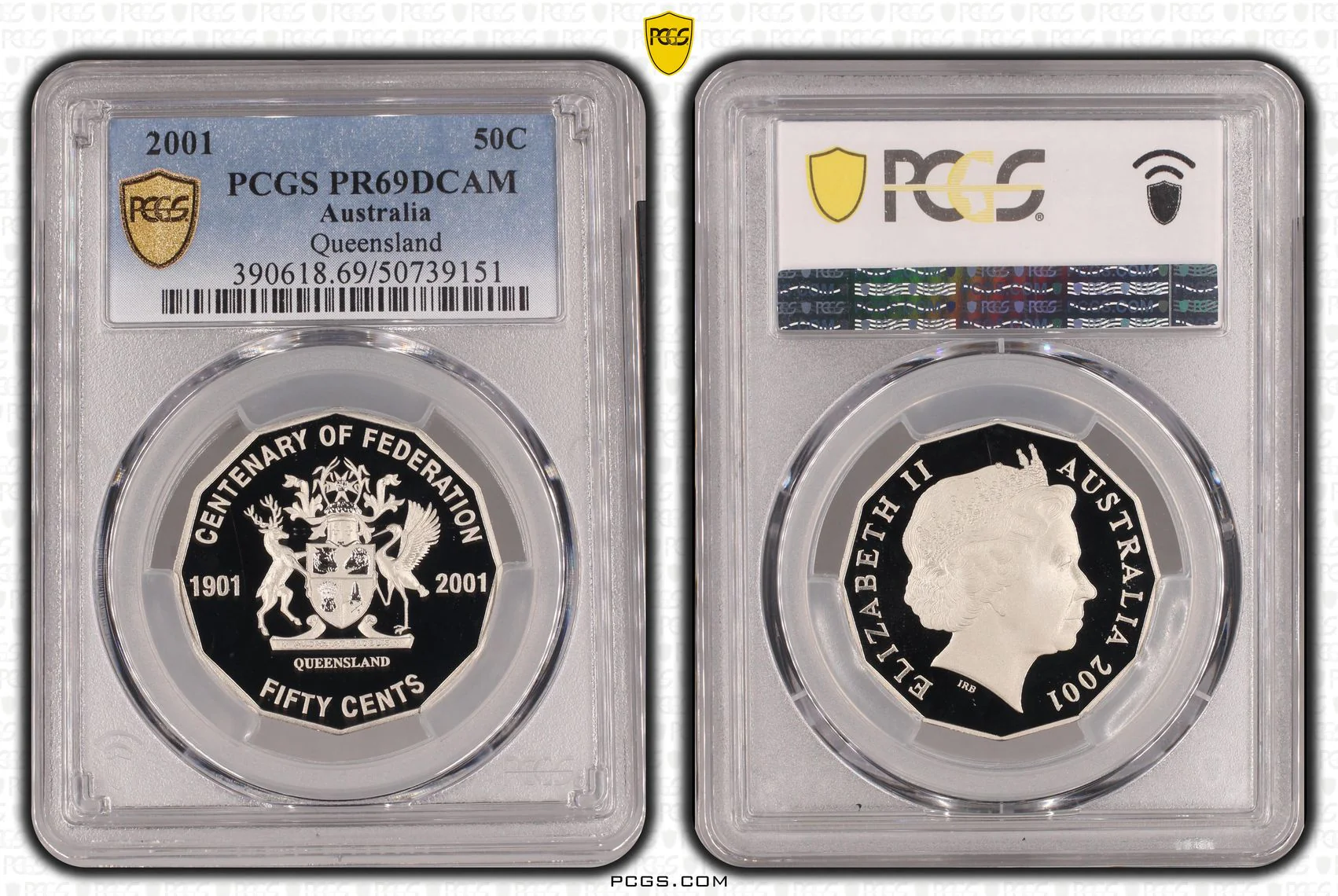 2001 Australia Federation Queensland 50 Cent QLD Coin PR69DCAM