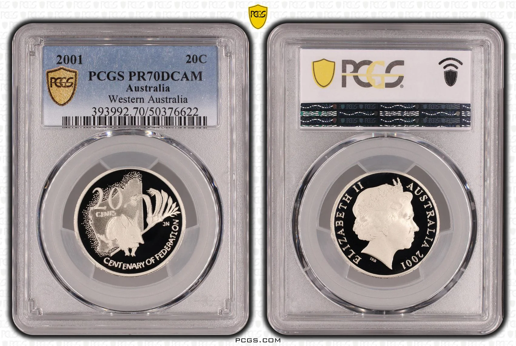 2001 Australia Federation Western Australia 20 Cent WA Coin PR70DCAM
