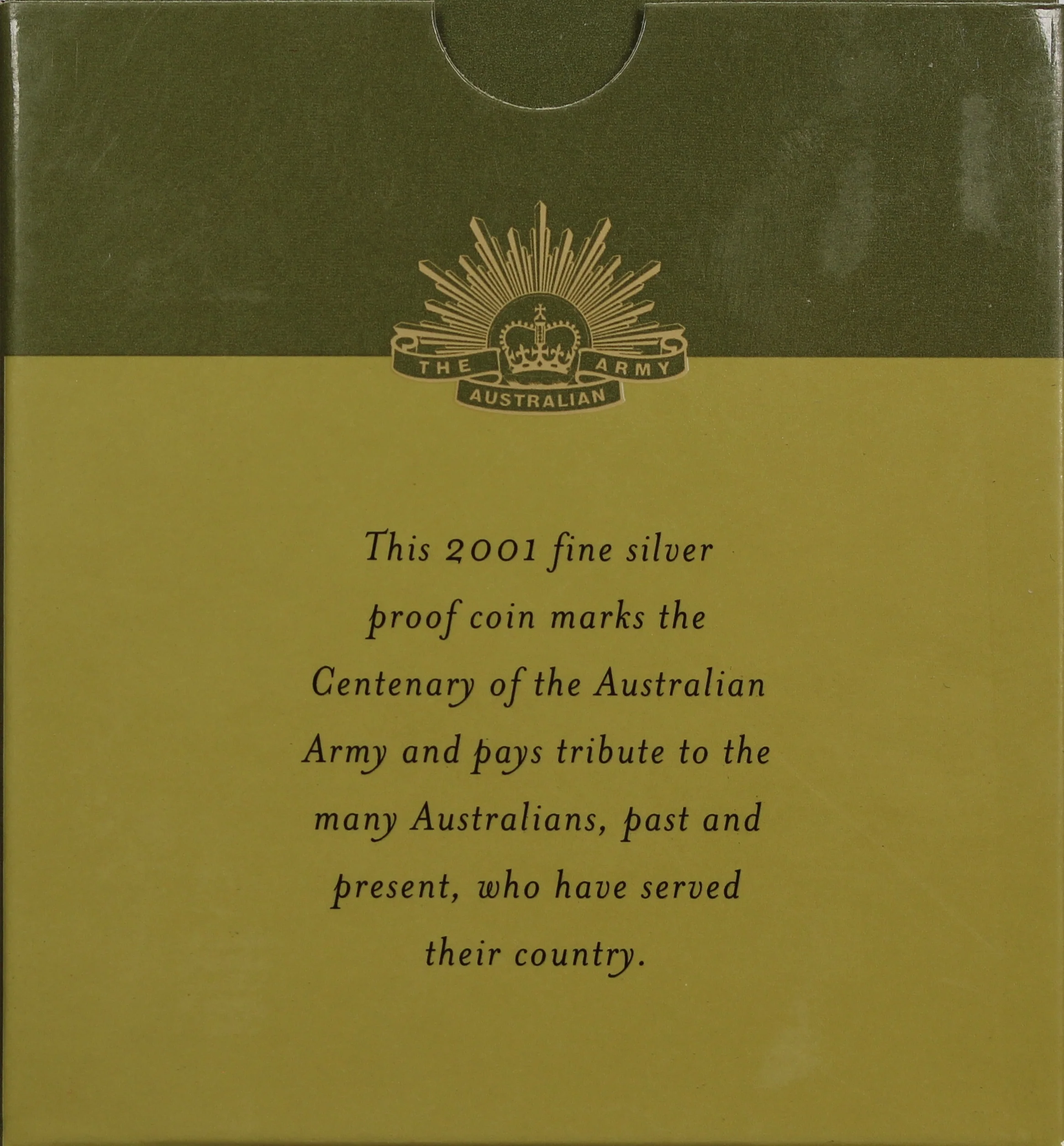 2001 Centenary of Australian Army $1 Silver Proof Coin - Image 2
