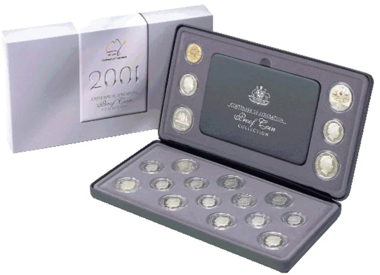 2001 Centenary of Federation Proof Coin Set (Impaired Box)