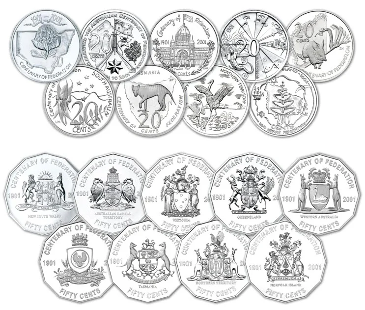 2001 Centenary of Federation Proof Coin Set (Impaired Box) - Image 2