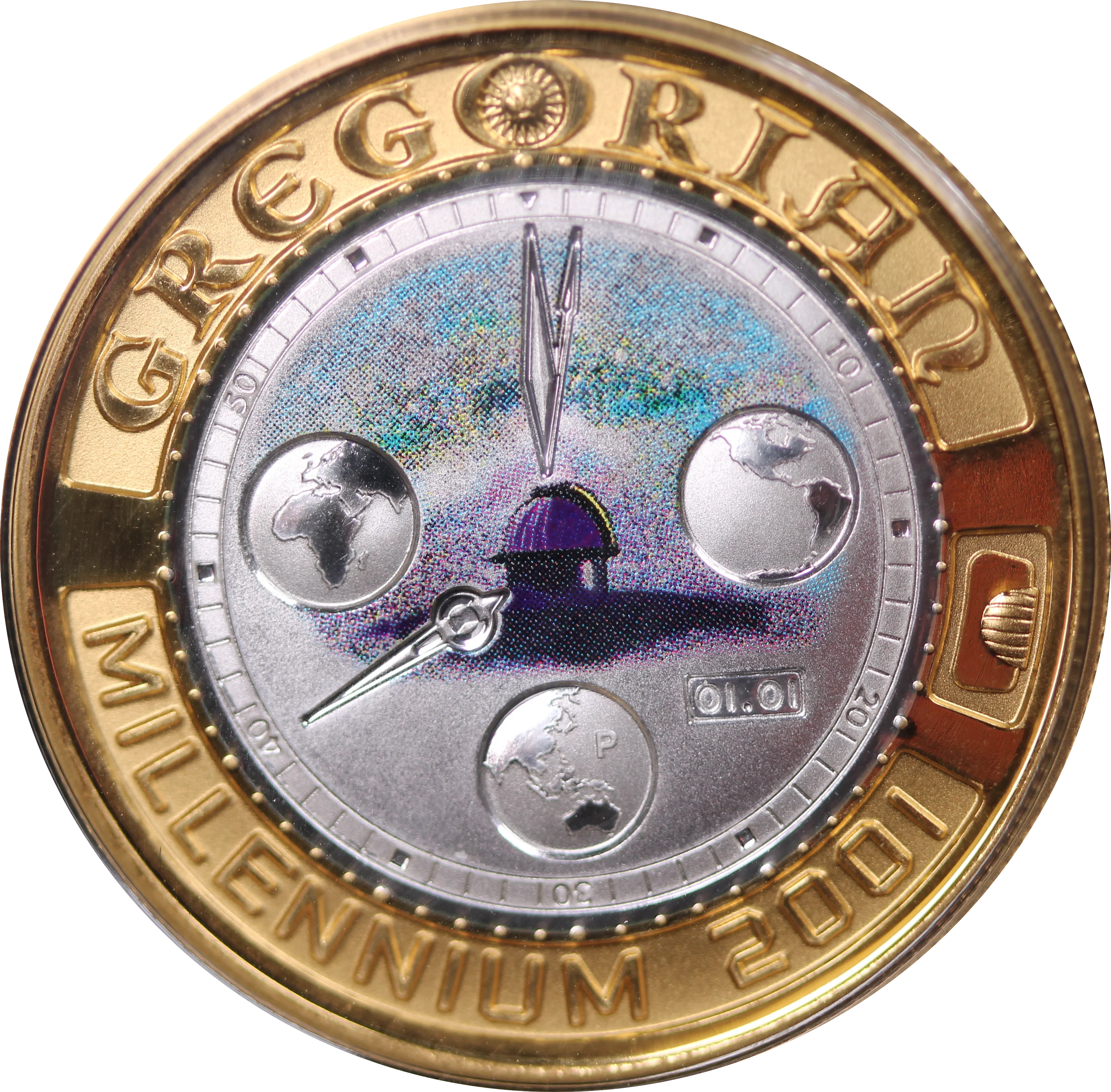 2001 Gold Bi-Metal Twenty Dollar Proof Millennium Gregorian Calendar Coin