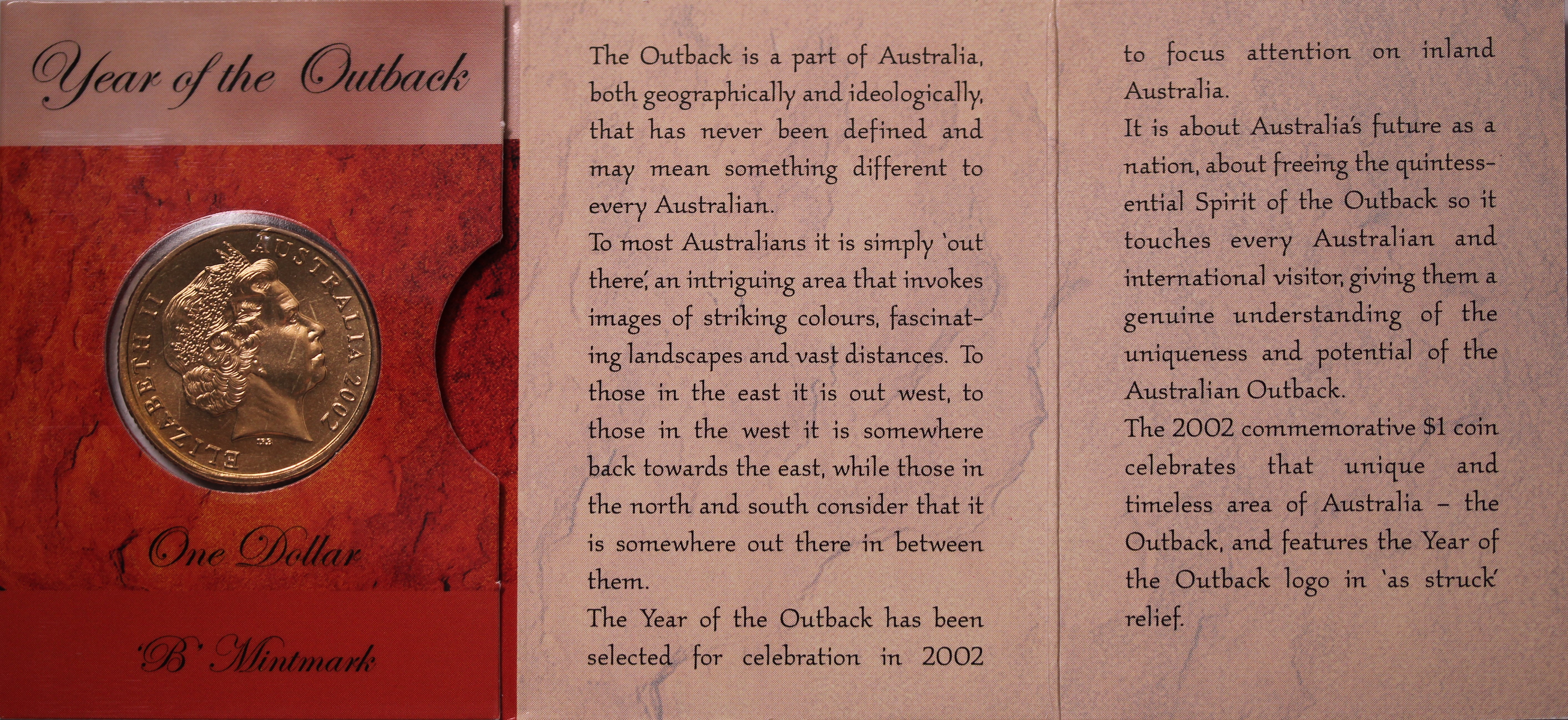 2002 $1 Year of the Outback UNC - 'B' Mintmark - Image 2
