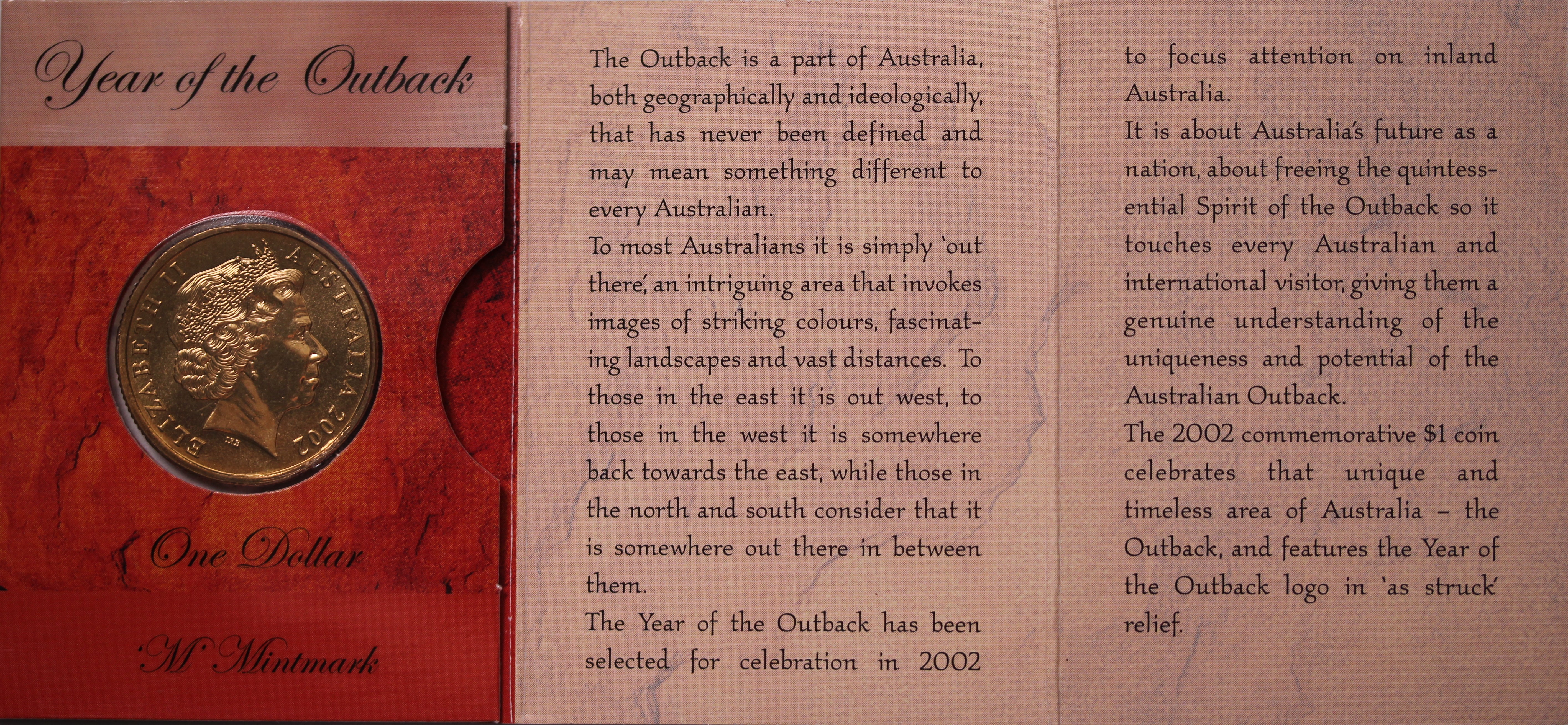 2002 $1 Year of the Outback UNC - 'M' Mintmark - Image 2