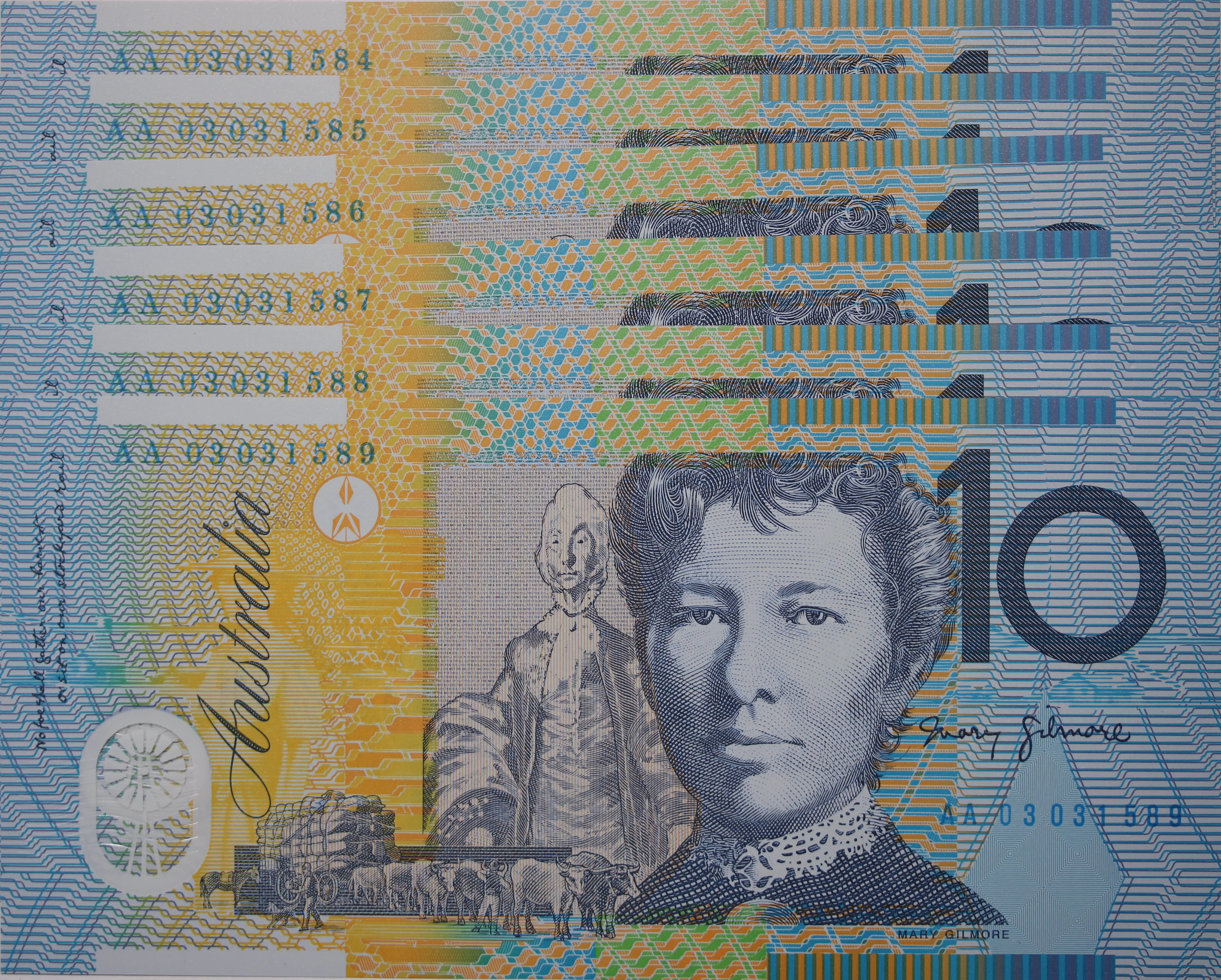 2003 $10 Macfarlane/Henry AA03 First Prefix Consecutive Run of 6