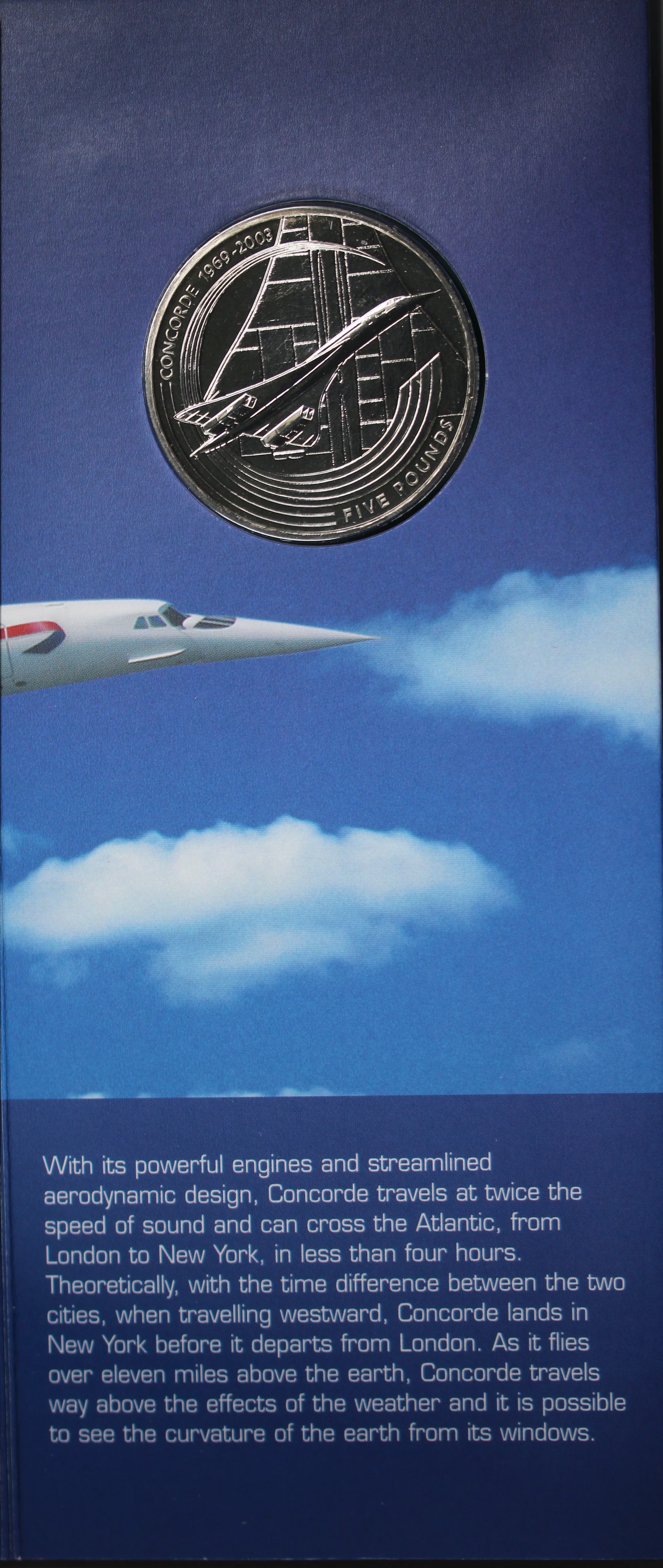 2003 5 Pound Alderney Concorde Brilliant Uncirculated Coin - Image 2