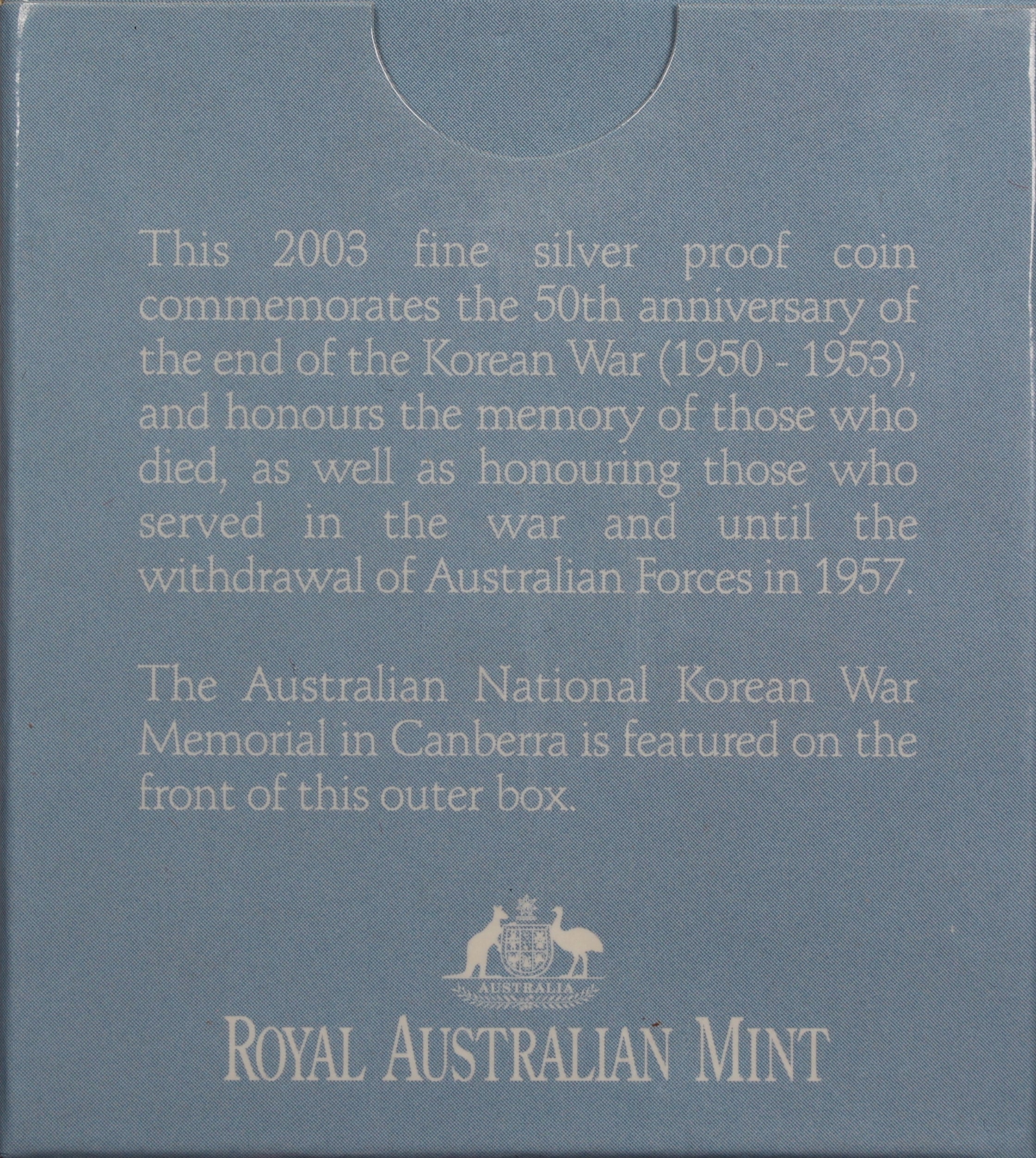 2003 50th Anniversary of End of Korean War $1 Silver Proof - Image 2