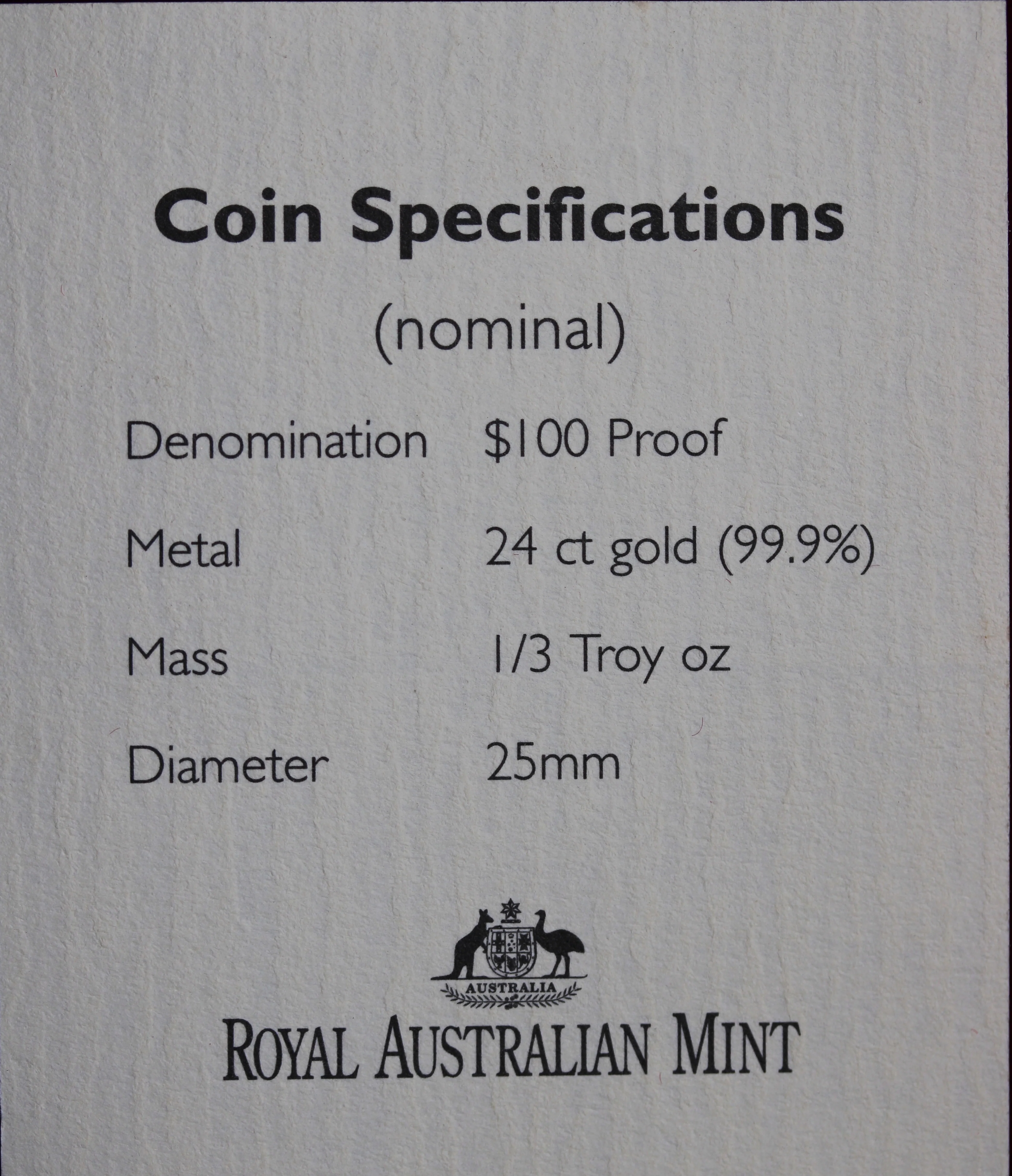 1998 Floral Emblems - Sturt's Desert Pea 1/3oz Gold Proof Coin - Image 5